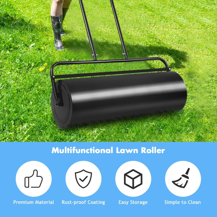 44-Inch Tow/Push Lawn Roller for Seed & Sod – Leveler, Heavy-Duty Steel