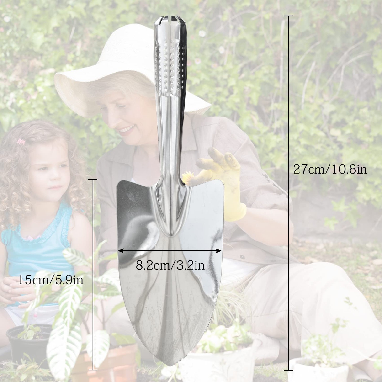 Zoyiancy Stainless Steel Pointed Garden Trowel for Digging Planting | Stainless