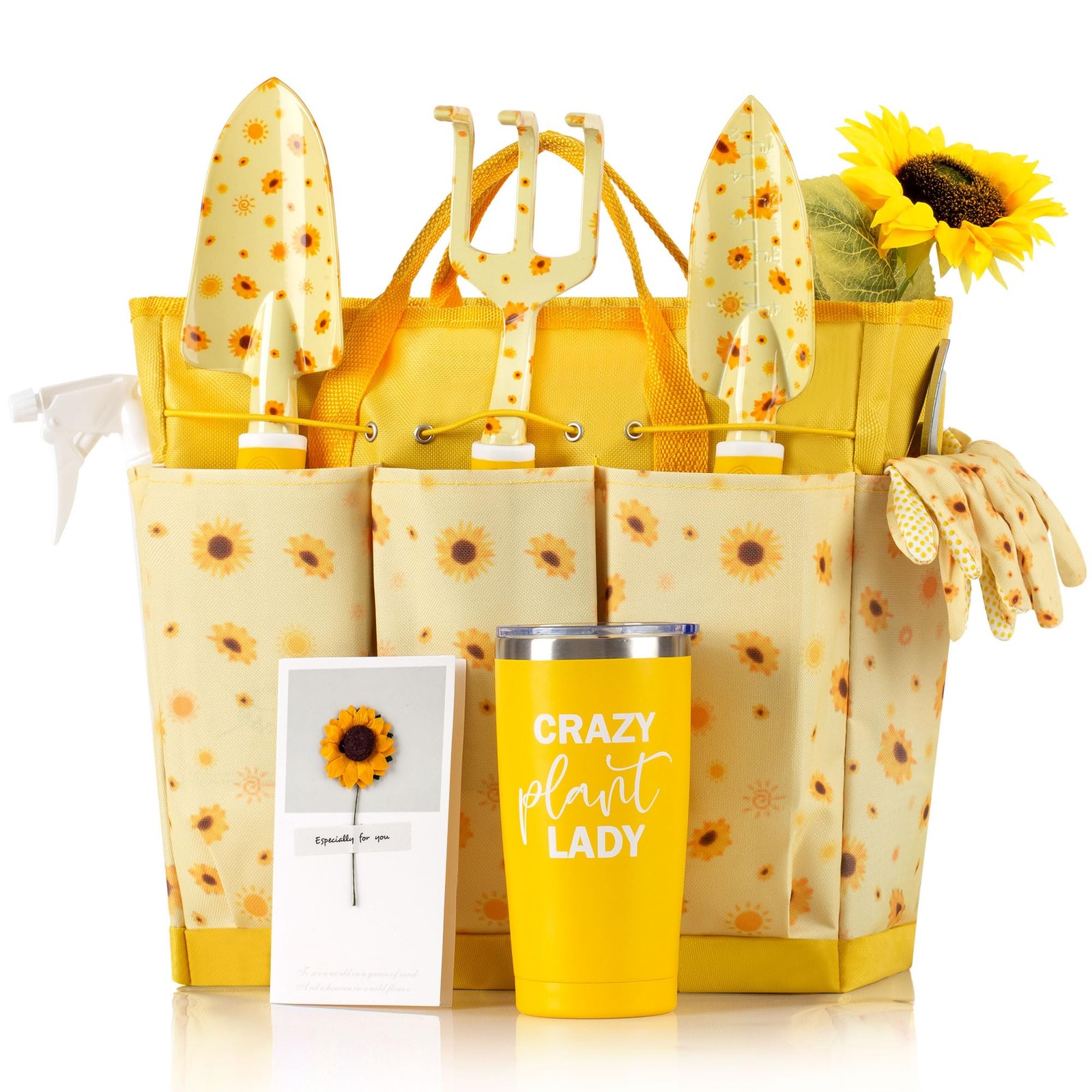 Sunflower Gardening Gifts for Women Heavy Duty Garden Tool Set with Storage Bag