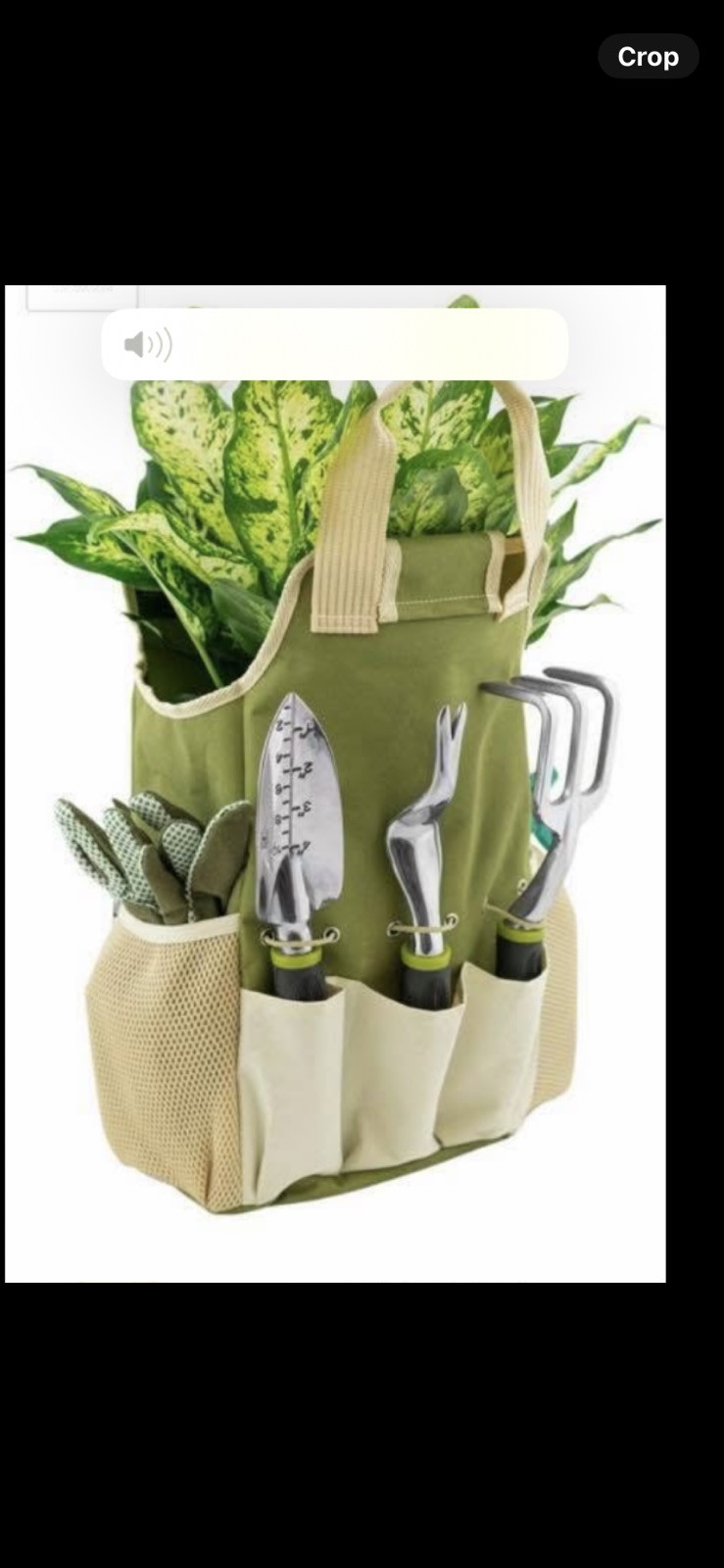 9 Pc Gardening Tool set W/ Gloves & Garden Tote Trowel Pruners & More