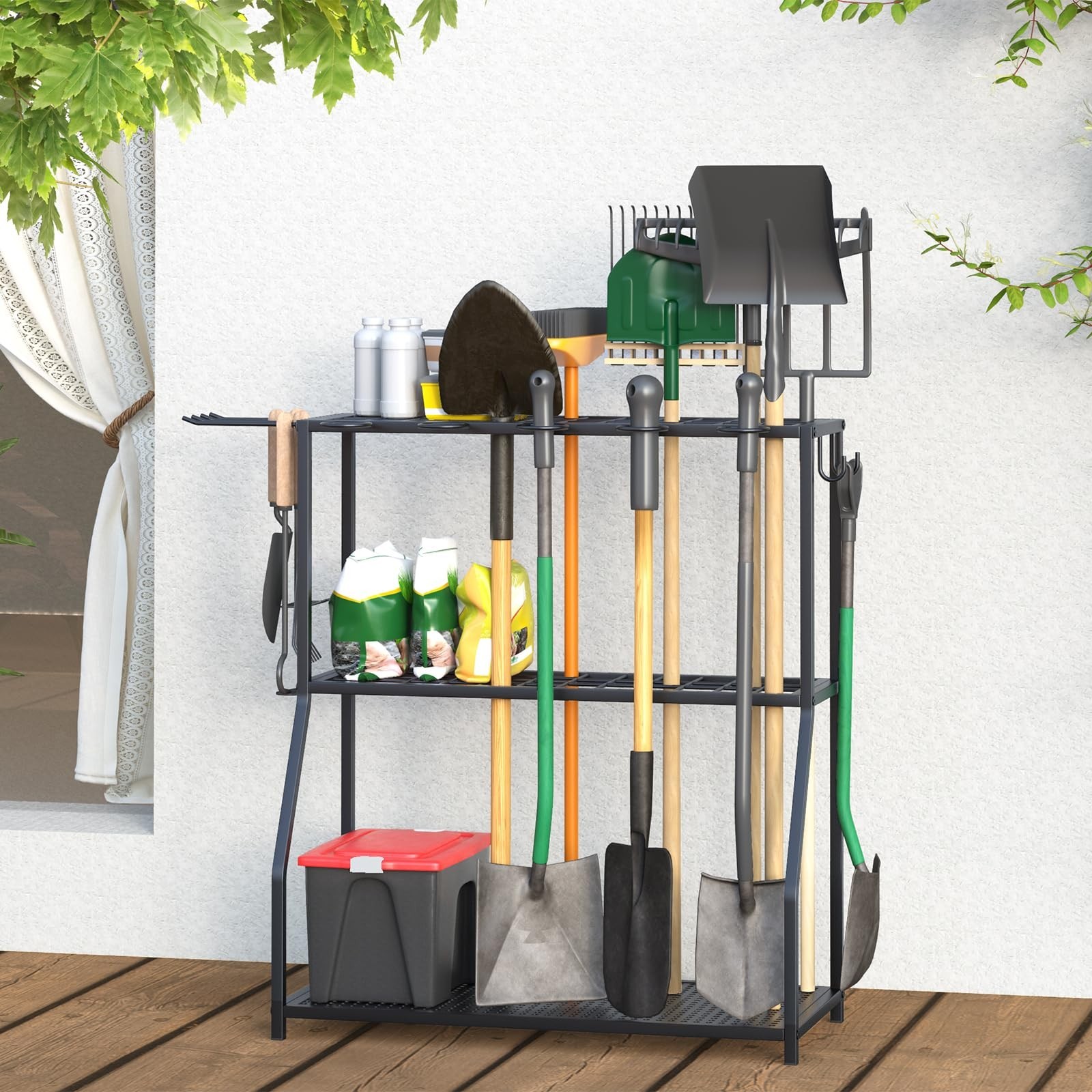 Organizer Yard Tool Storage Rack,Garden Organizer,Steel Yard Tool Racks To St…