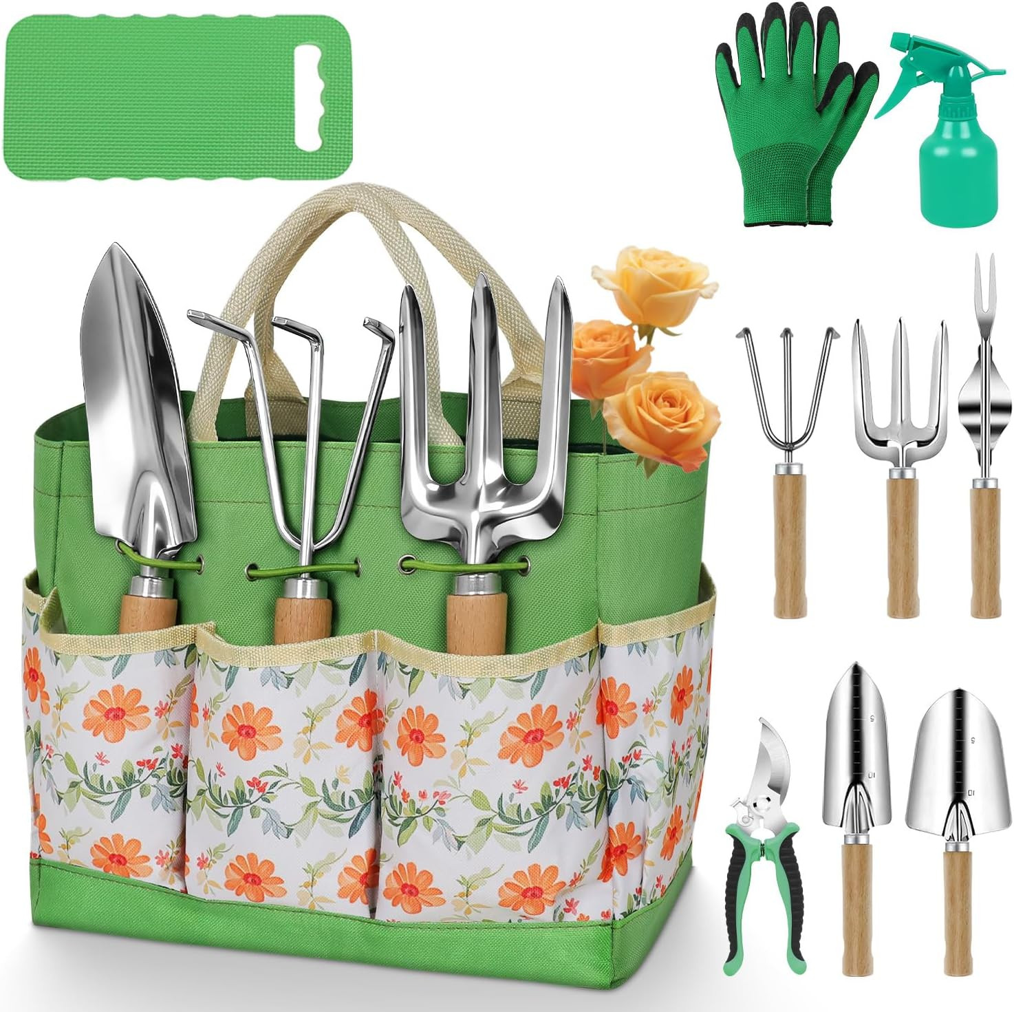 Gardening Tools 10-Piece Heavy Duty Stainless Steel Hand Tools with Durable Gard