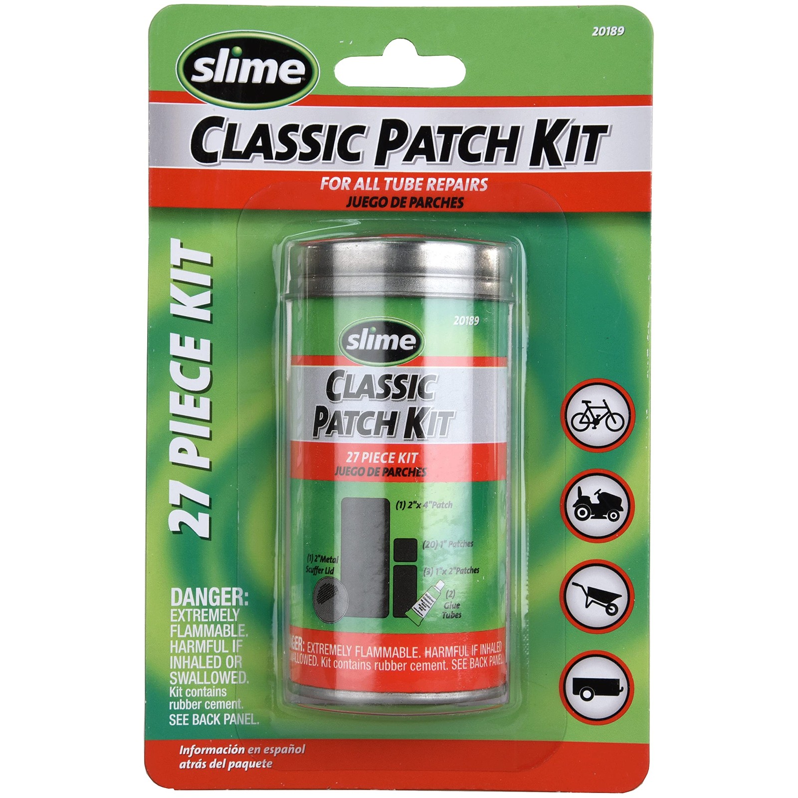 Slime 20189 Tire Repair Kit, Rubber Patches, Classic, 27 Pieces 27-Count