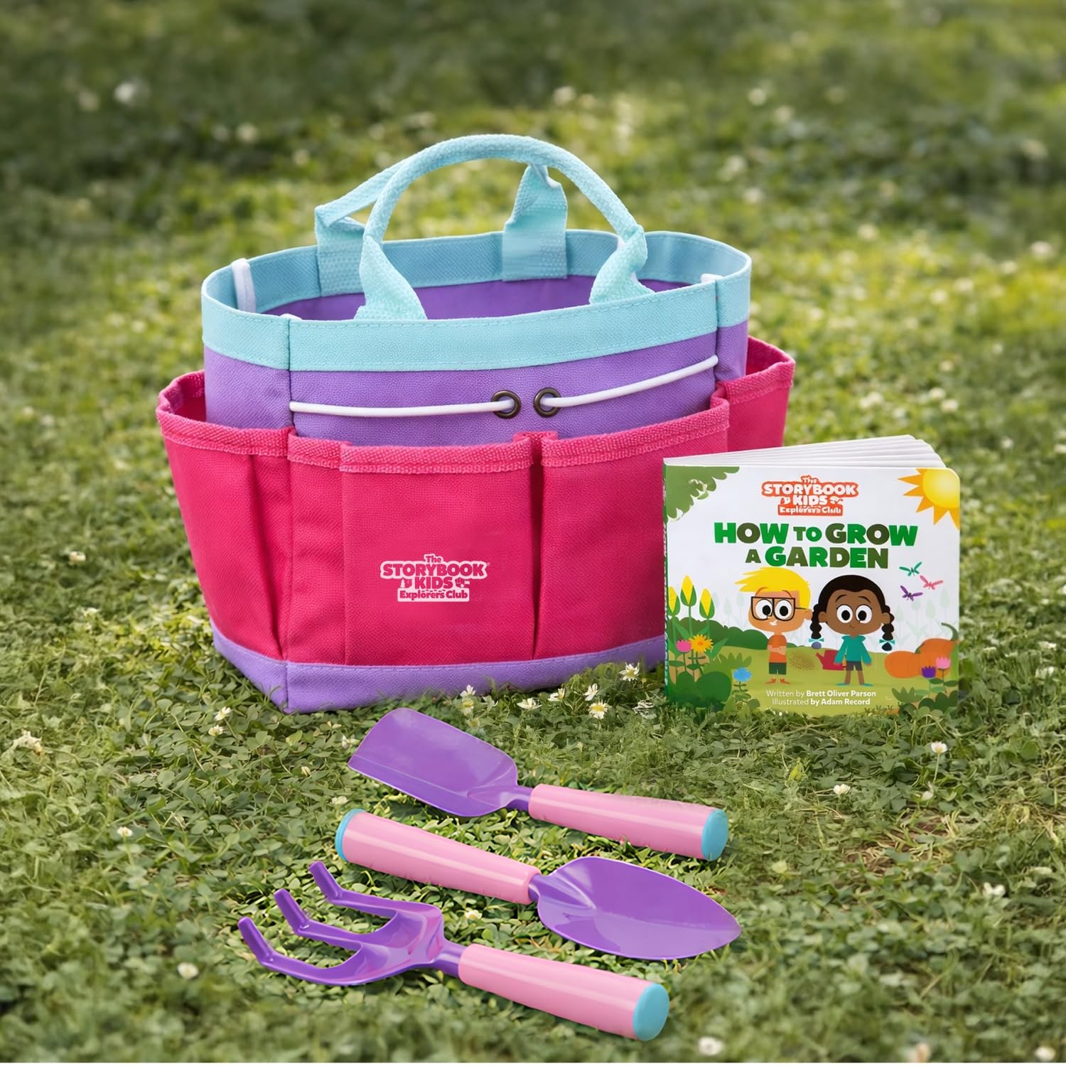 Pink Kids Gardening Tools Includes Sturdy Tote Bag, Watering Can, Gloves, Sh…