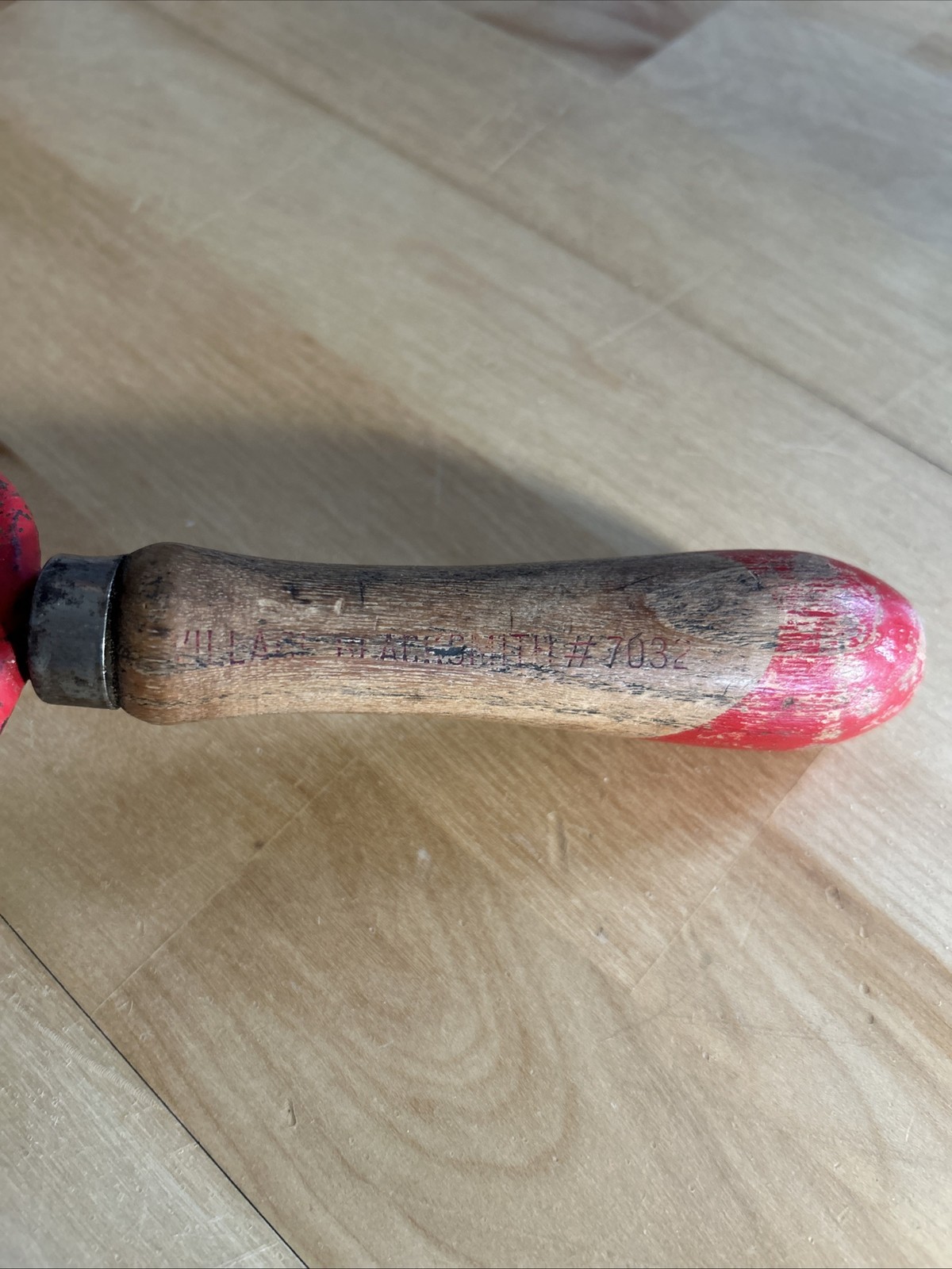 VTG Garden Trowel Hand Shovel 70’s Red Wood Handle Flower Primitive Painted