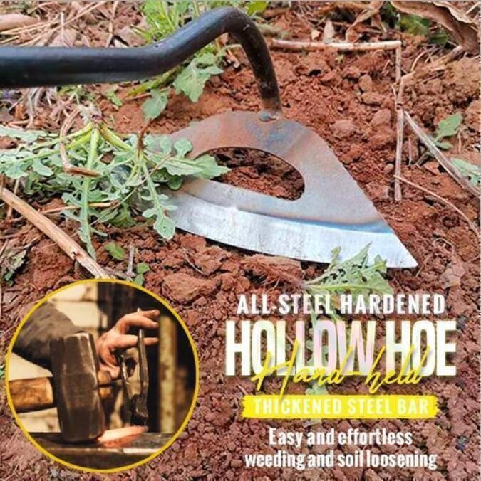 Garden Tool Weeding Rake All-steel Hardened Shovel Weed Puller Hollow Hoe