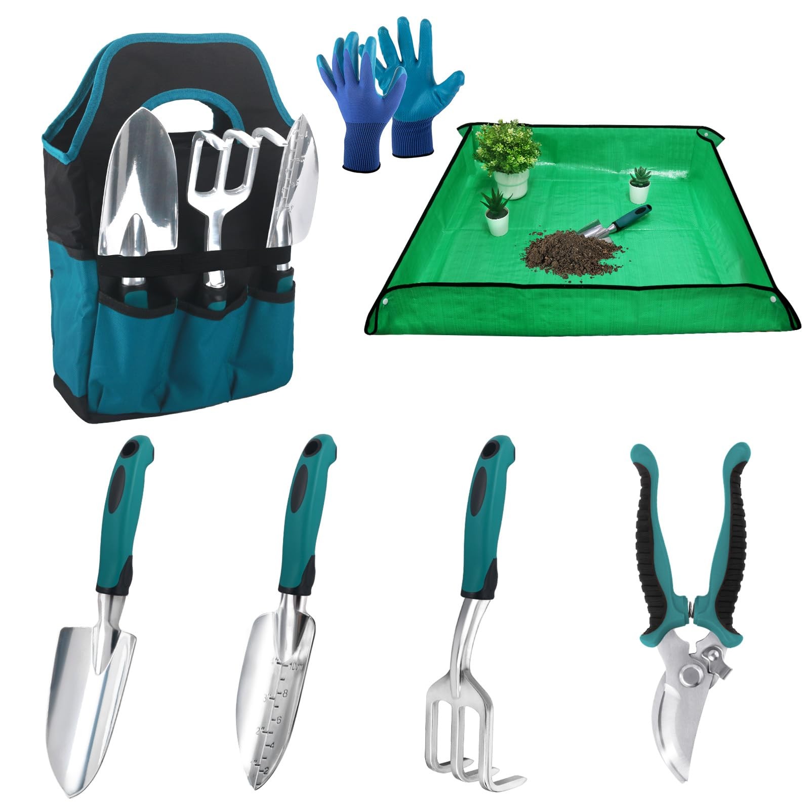 7~Piece Garden Tool Set with Repotting Mat & Carry Bag