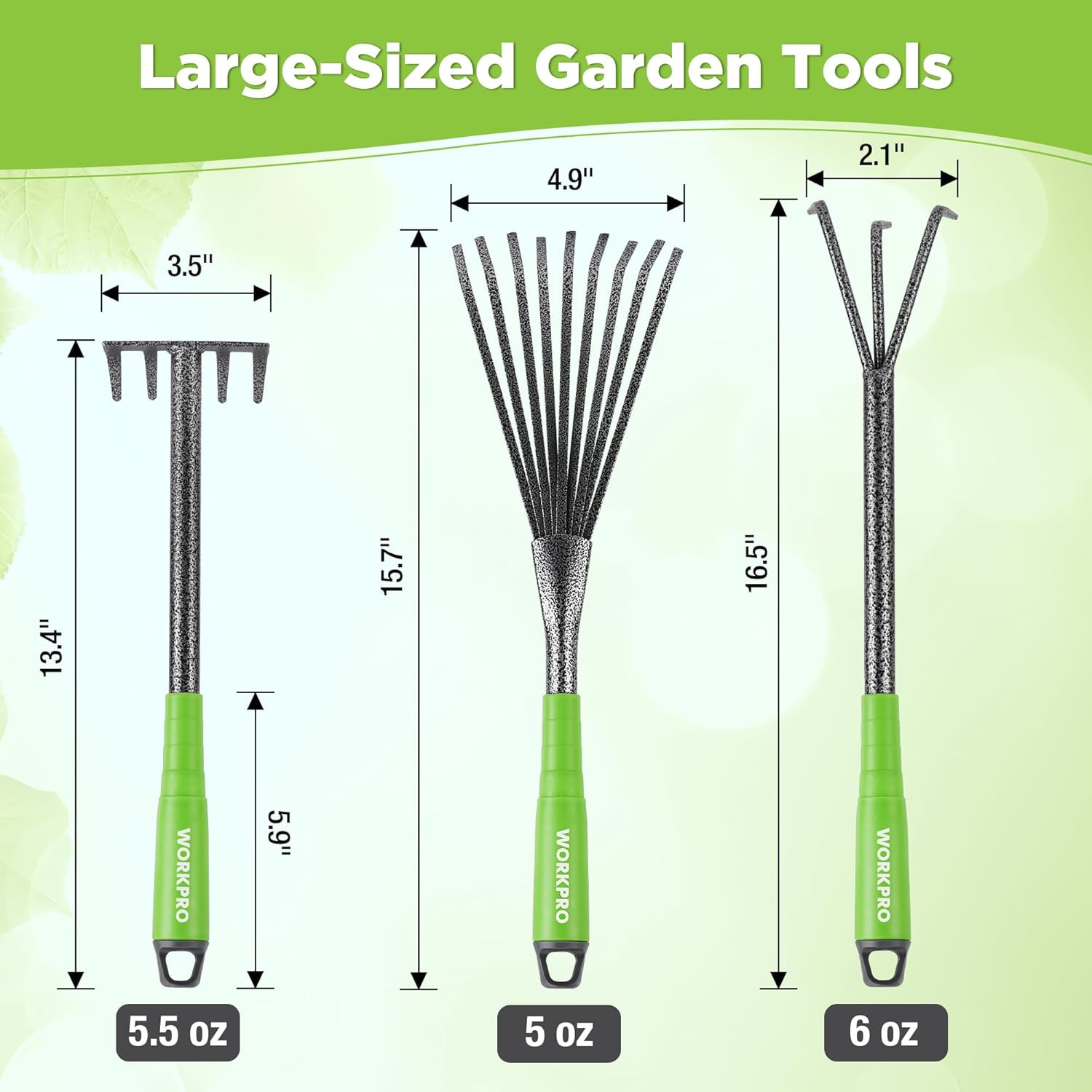 6-Piece Garden Tool Set, Heavy Duty Gardening Hand Tools with Soft Rubber Handle