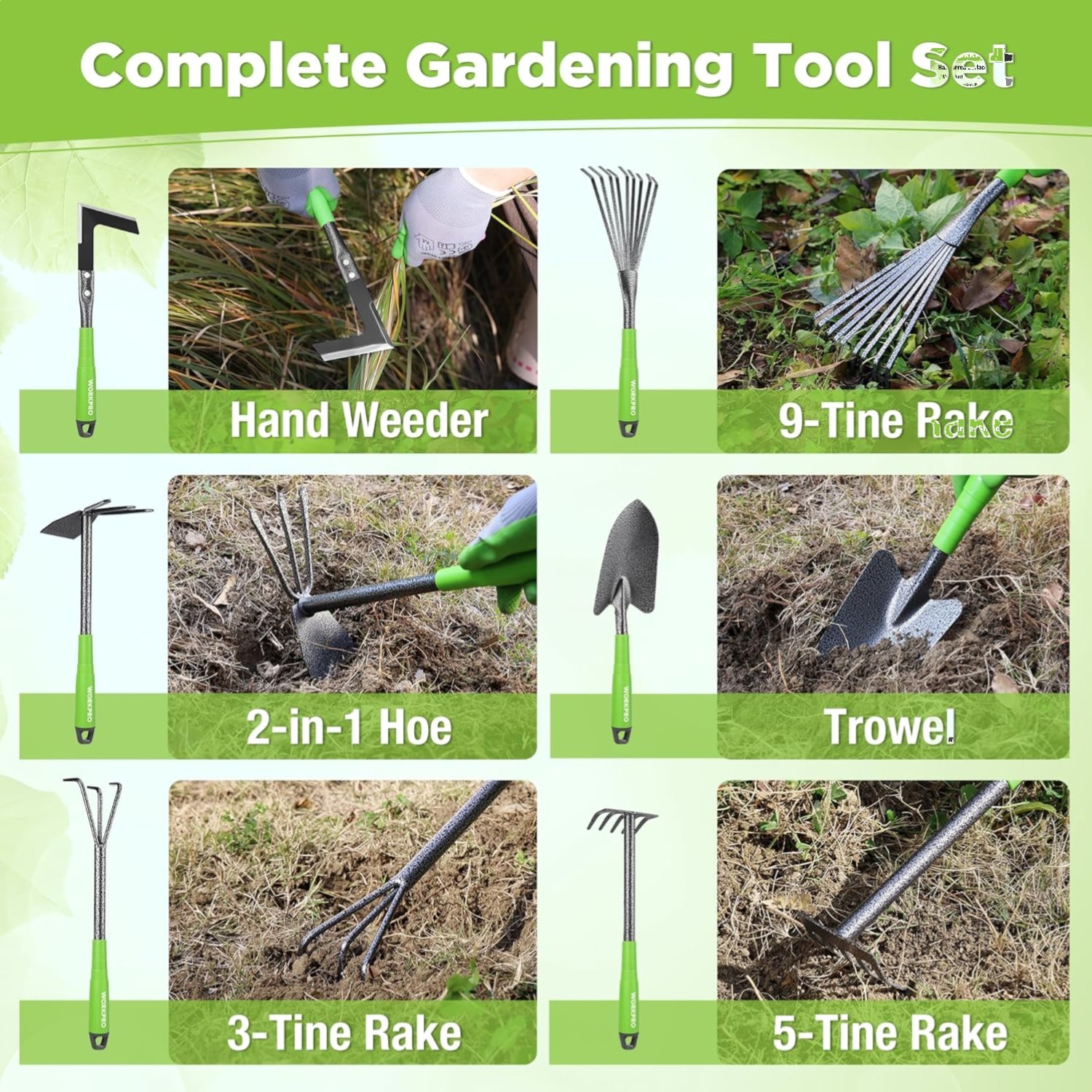 Ergonomic 6-Piece Gardening Tools – Durable and Lightweight for All Tasks