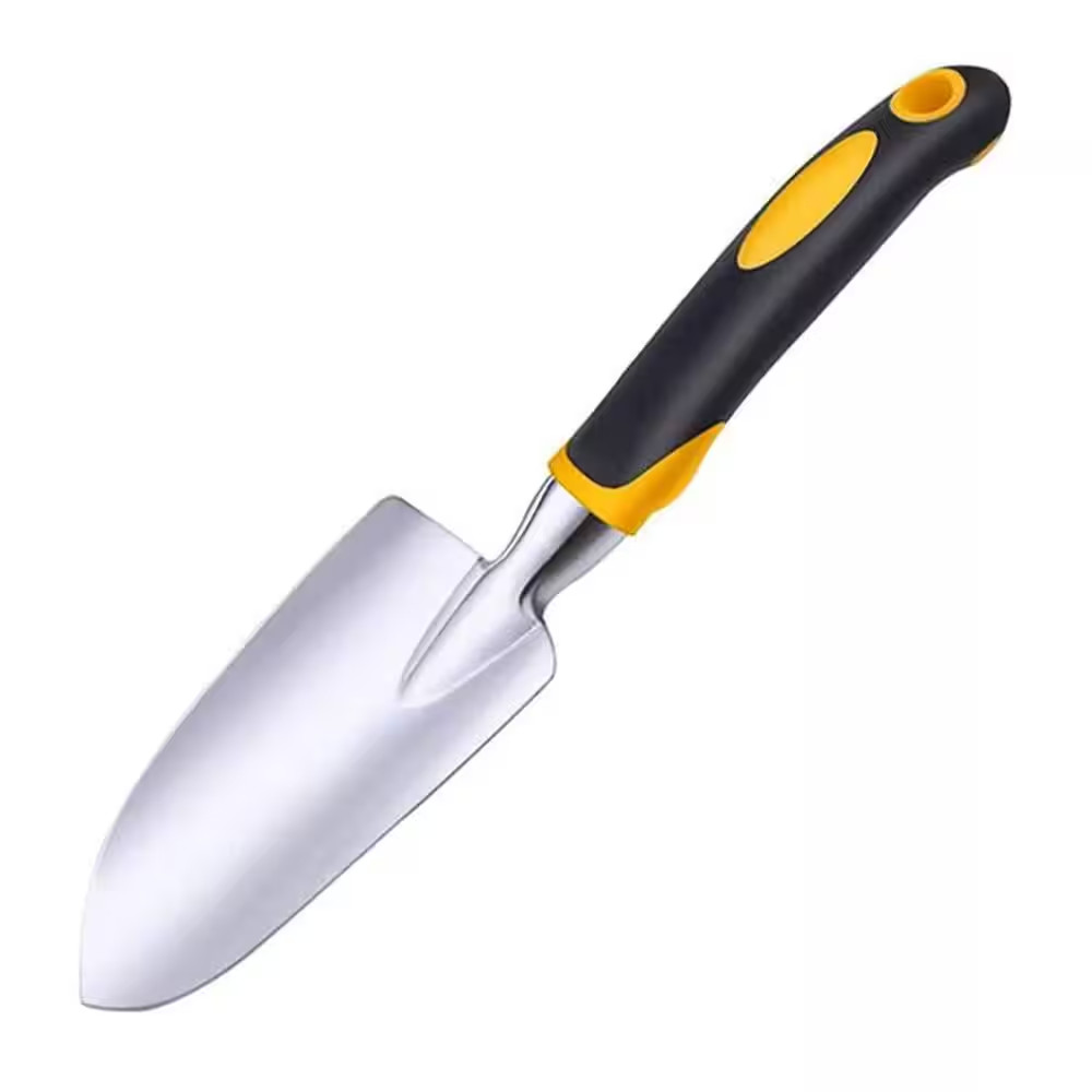 Yellow 11.8 In. Garden Trowel with Soft Rubberized Non-Slip Ergonomic Handle