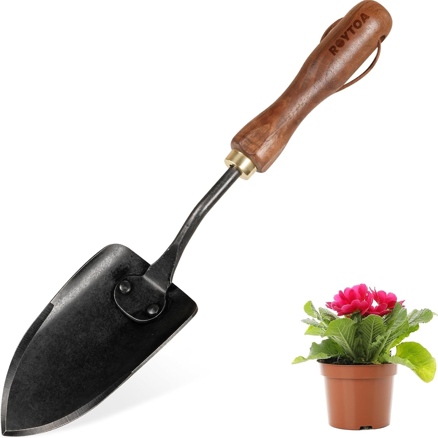 Garden Hand Trowel, Heavy Duty Stainless Steel Garden Shovel with Walnut Handle,