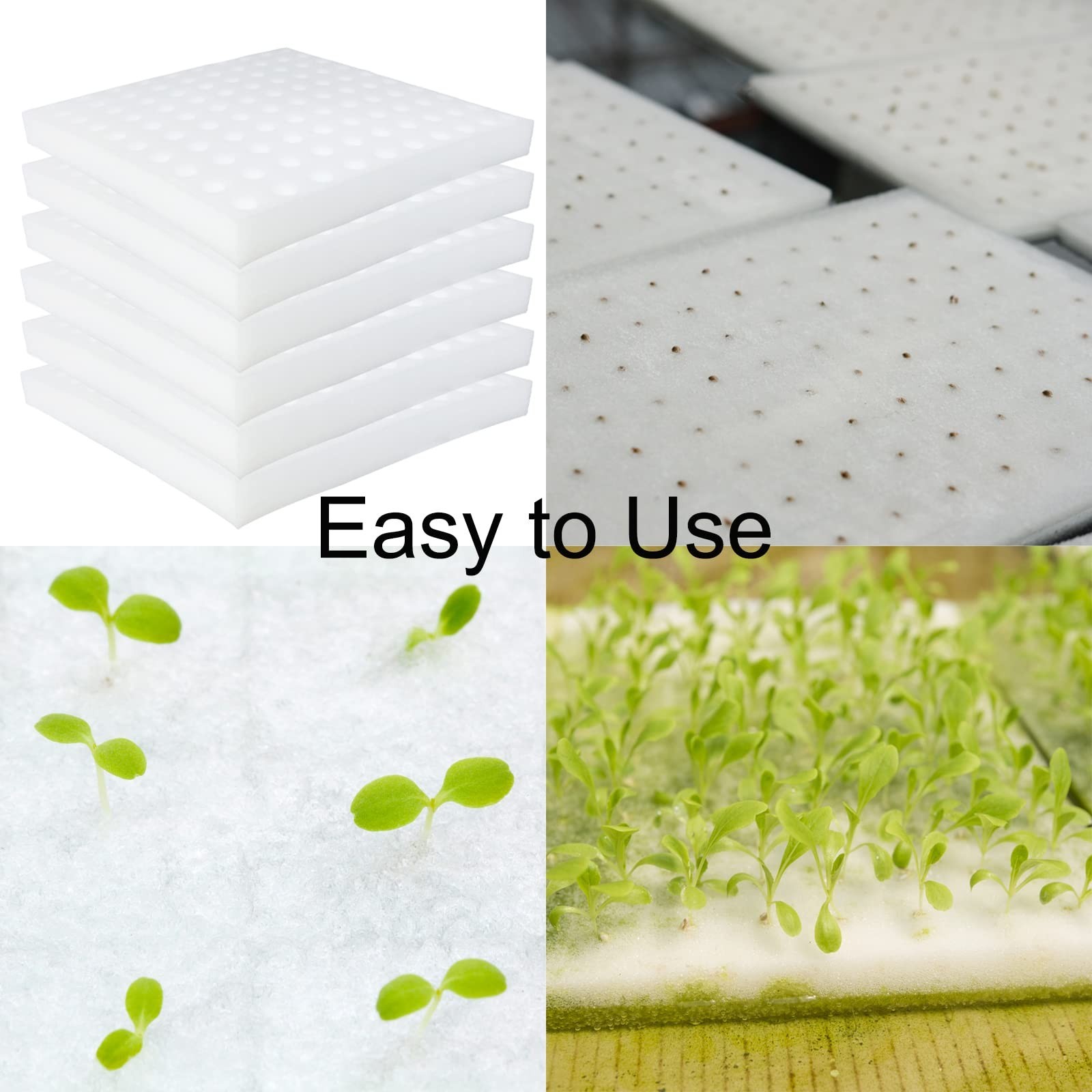 600 Pcs Hydroponic Sponges, Soil-Less Cultivation Planting Gardening Tool, Sq…
