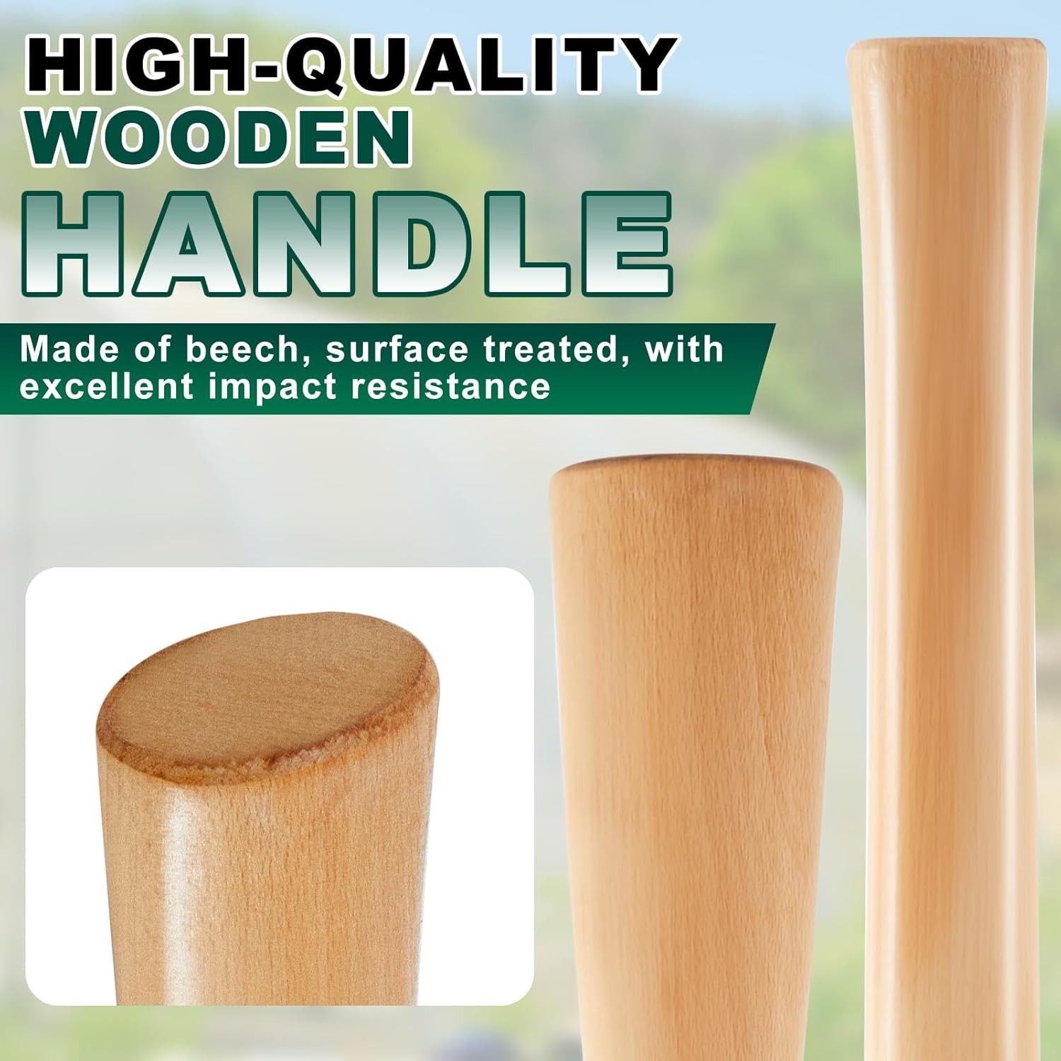 2 Pcs 35 Inches Pickaxe Handles Beech Wood Handles Replacement Tool Set for H…