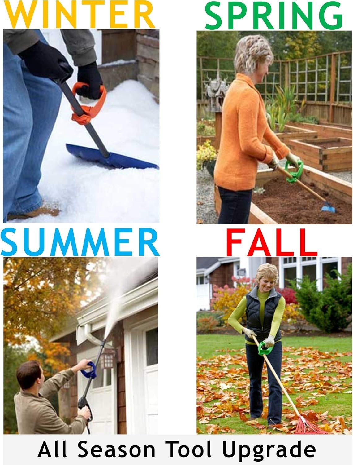 Ergonomic Back-Saving Tool Handle for Shovels & Rakes – Easy Attach in Yellow