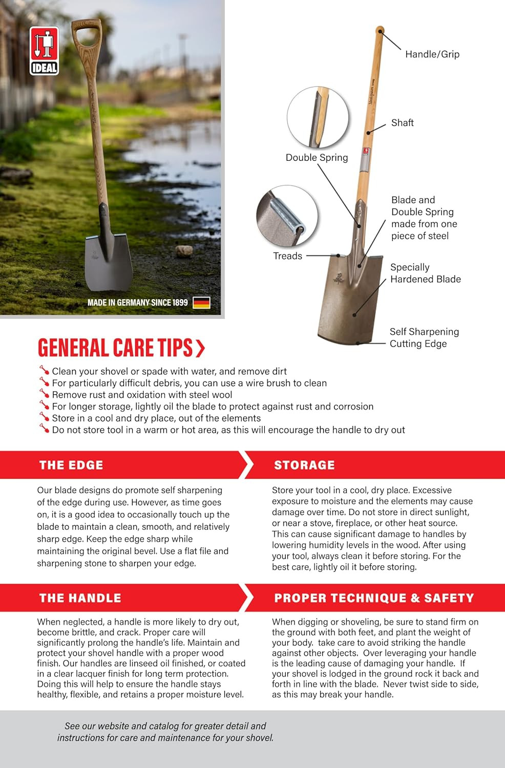 Small Garden Tool Set Collection – 4 Piece Set – Panzer Field Shovel, Heidelberg