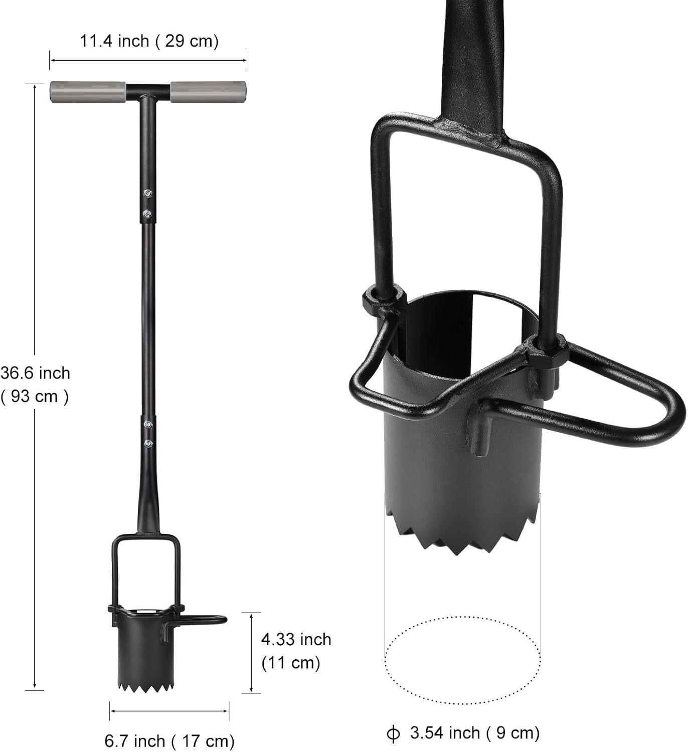 Sod Plugger, Bulb Planter with Long Handle and Serrated Base Garden Tool, Bul…