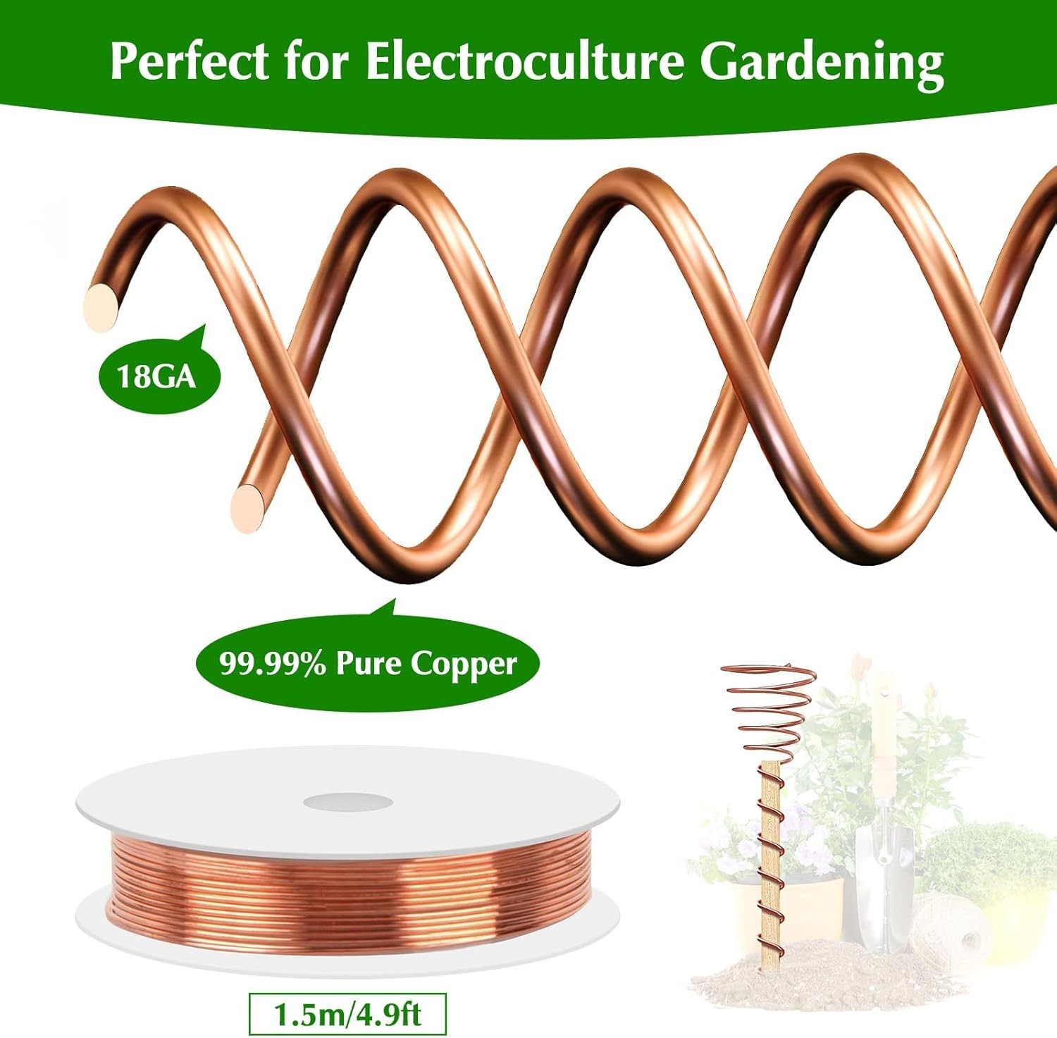 Electroculture Copper Gardening Kit: Boost Plant Growth with Ease & Quality