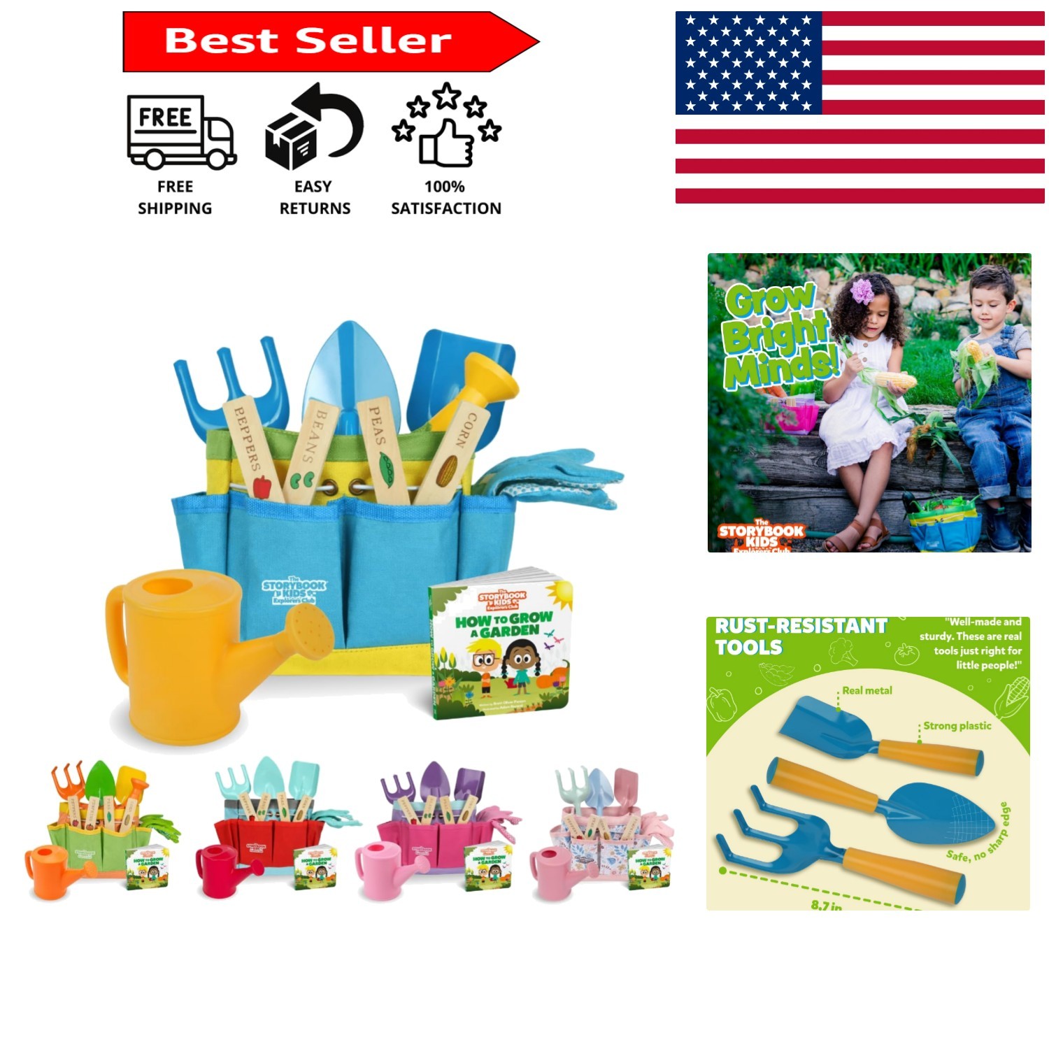 Complete Kids Gardening Set – Lightweight Tools & STEM Guide for Little Helpers