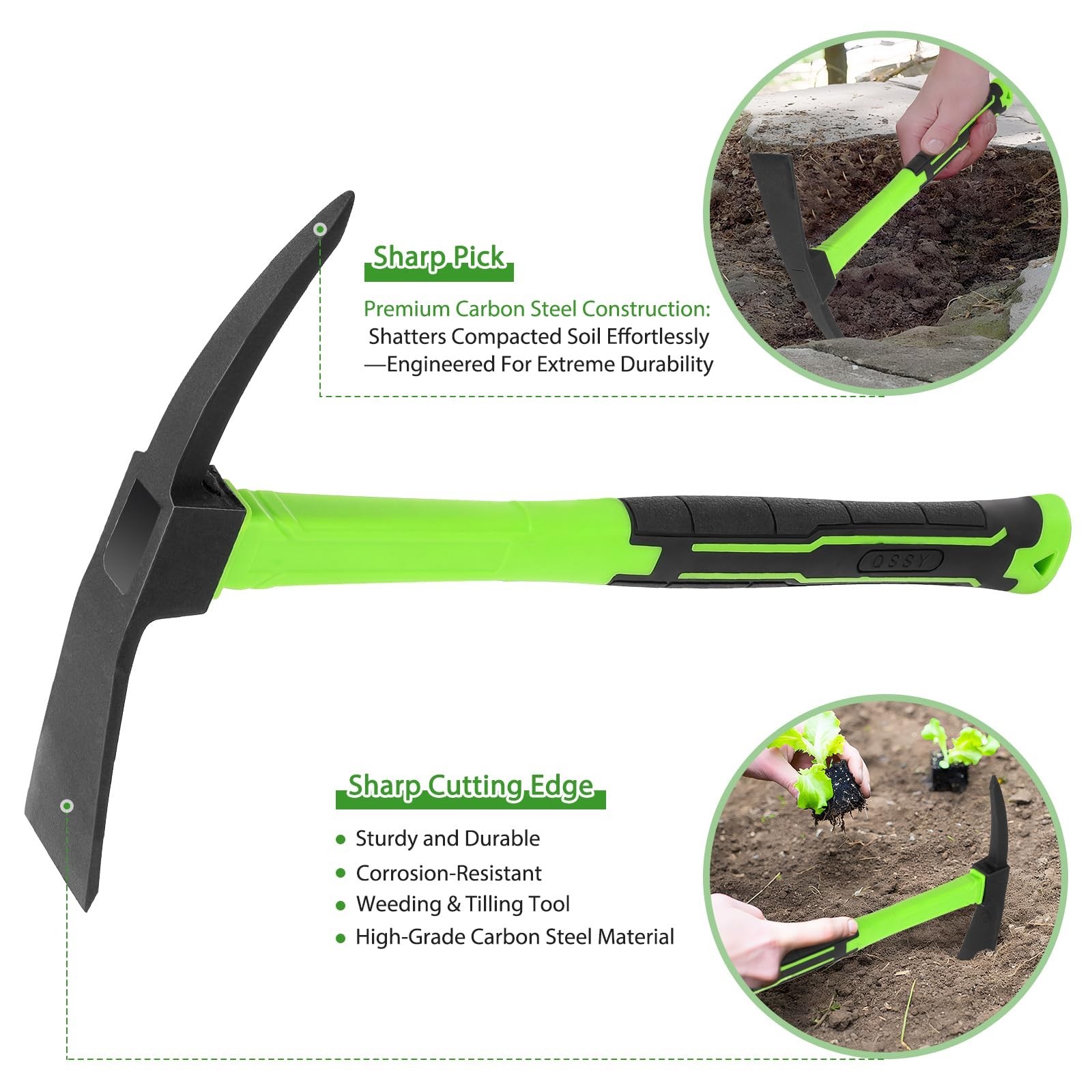 15inch Gardening Pick Durable and Comfortable Handle Garden Tool for Flower W…