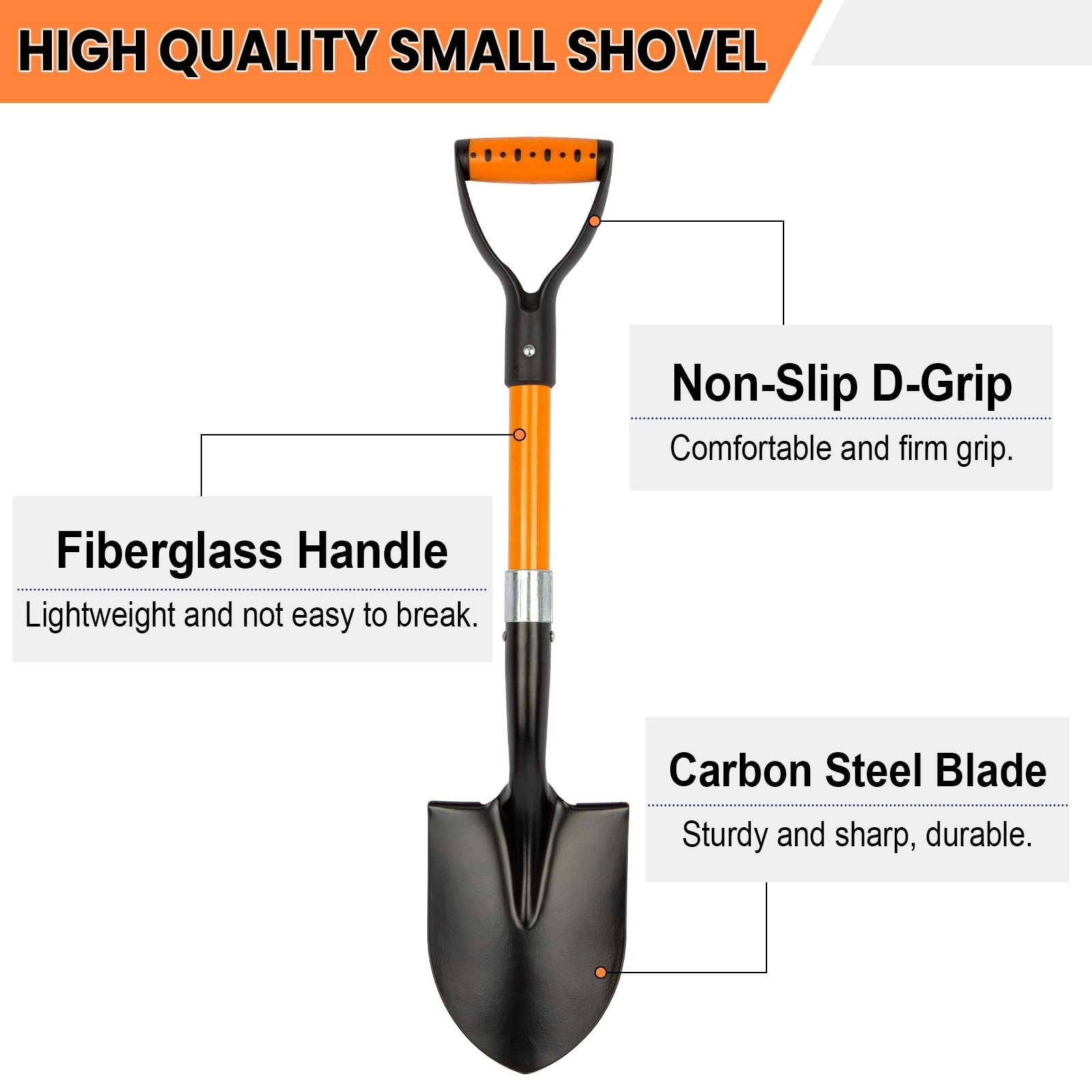 Small Garden Shovel Mini Kids Digging Shovel with Overall Length 28 inches Sh…