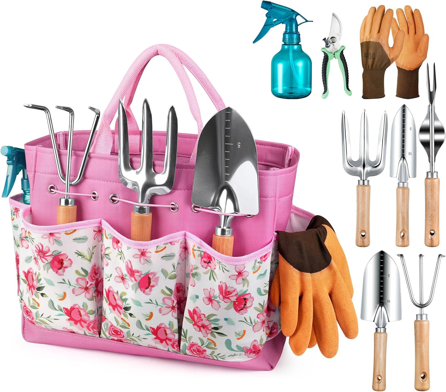 Gardening Hand Tools Heavy Duty with Tools Organizer Handbag Rust-Proof Set