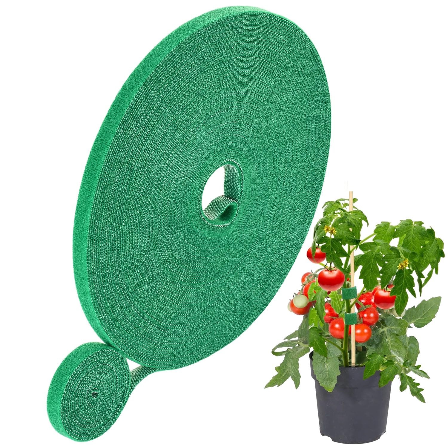 Plant Tape, 82ft Green Garden Tape, 0.35 in Twist Tie for Plants, Plant Suppo…