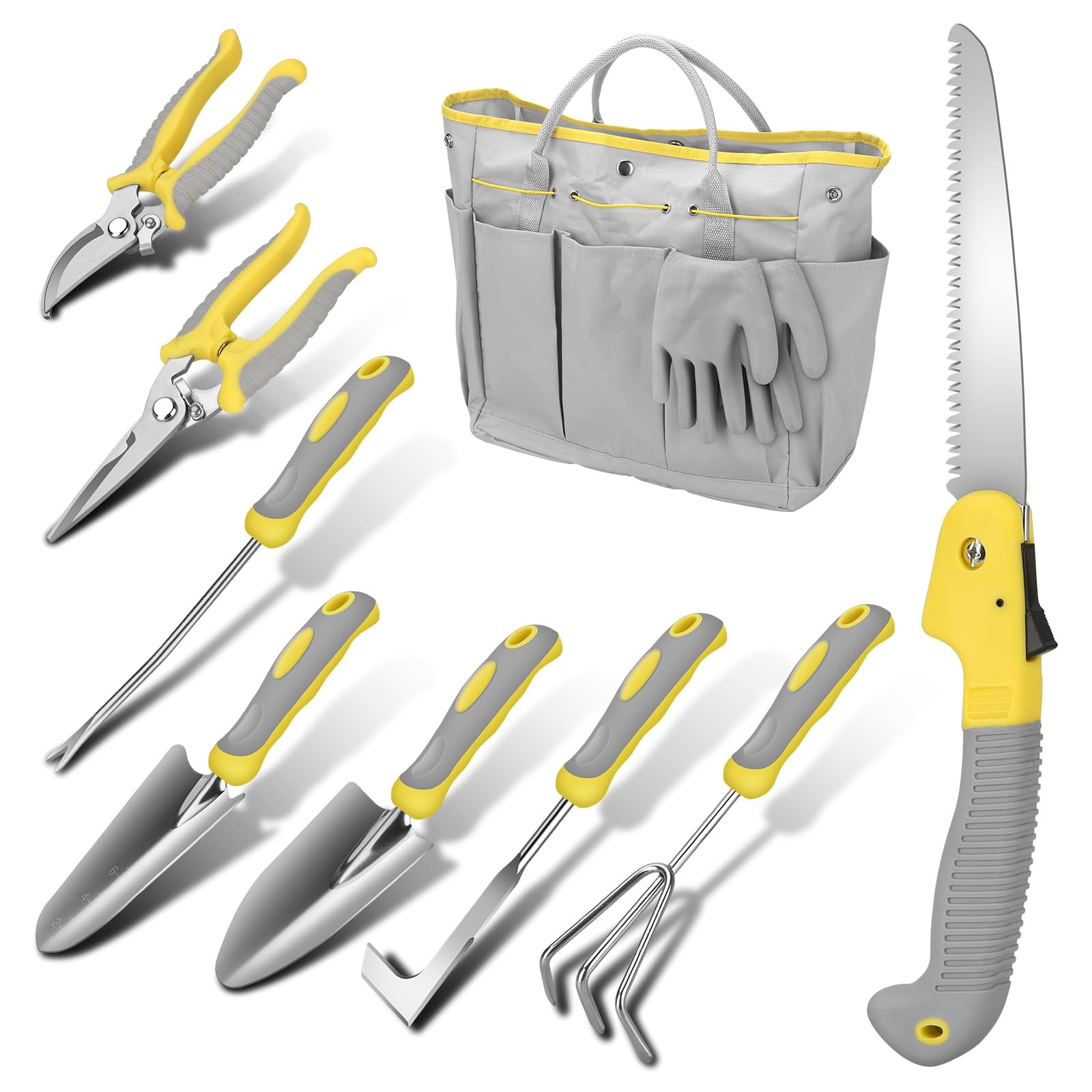 10~Piece Stainless Steel Garden Tool Set with Bag