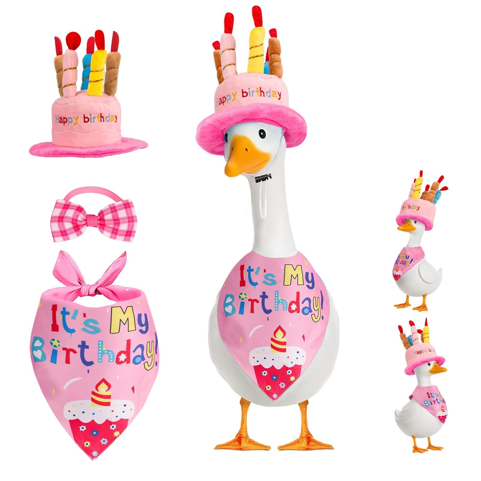 Wanocean Porch Goose Outfits,Yard Outfit Set,Porch Cement Goose Costume Fit 1…