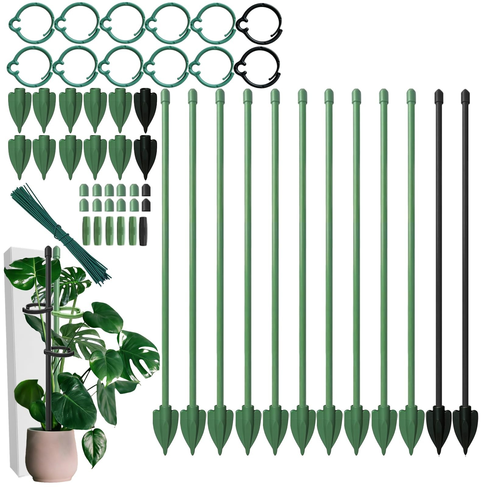 Plant Stakes for Indoor Plants, Height Adjustable Plant Stake with Clips, Dur…