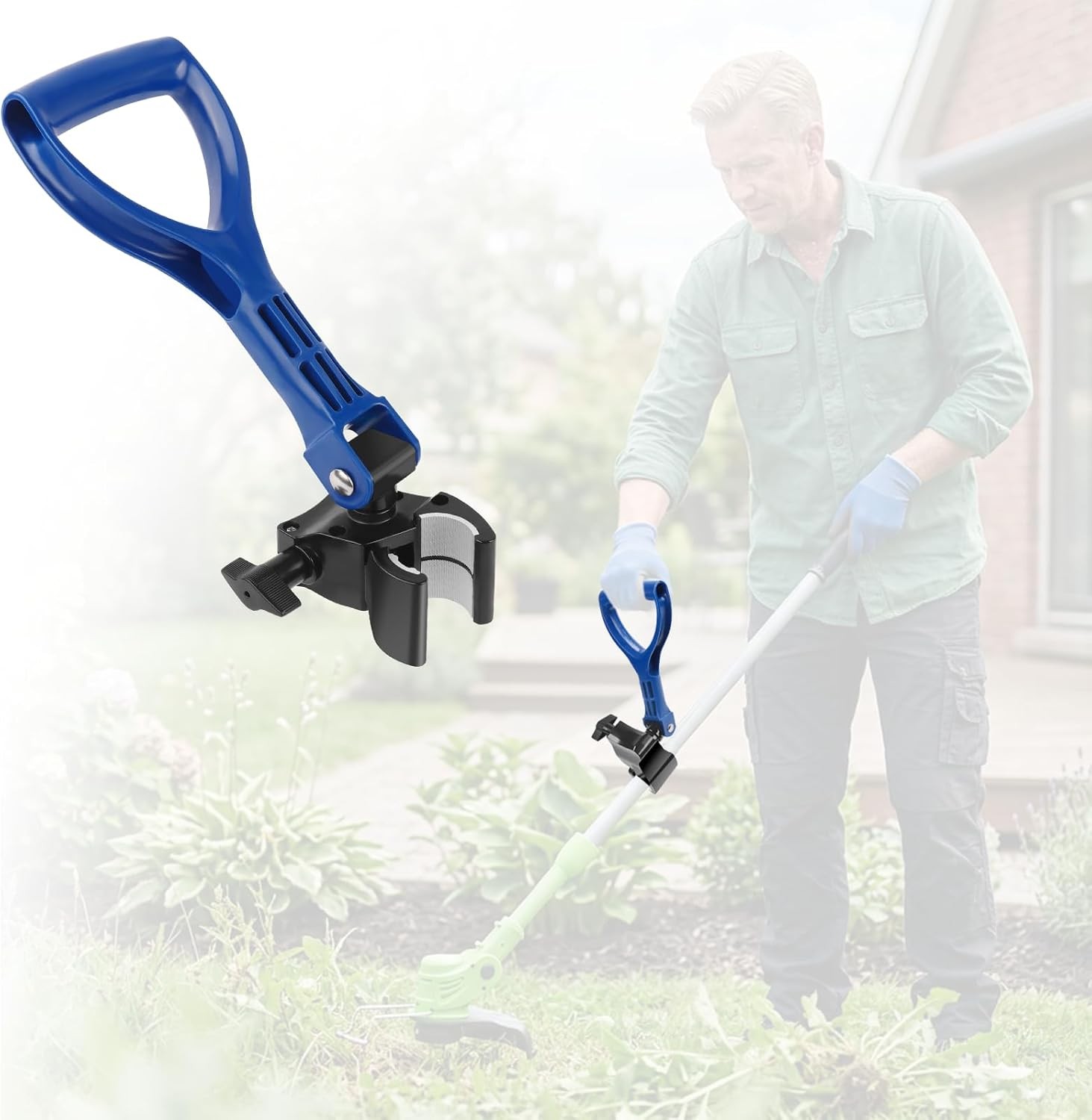 Upgraded Garden Shovel Handle Adjustable Back Saver Attachment Gardening Yard