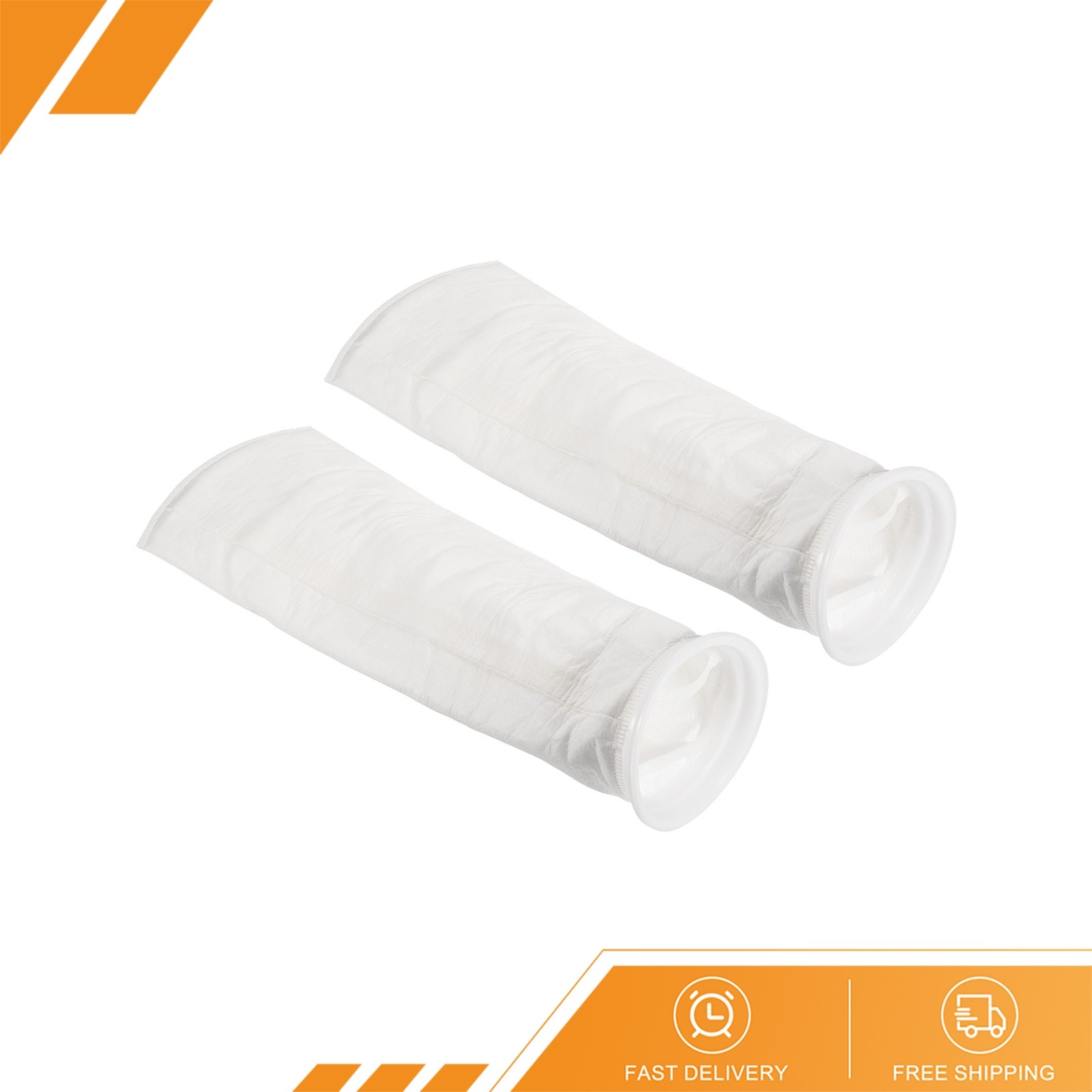 2 Pack – 6 Inch Ring Filter Socks 1 Micron Mesh Bags Pool Skimmer Basket White