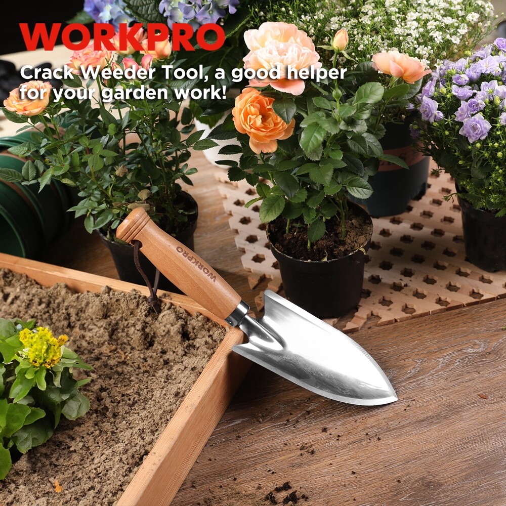 11″ Heavy Duty Gardening Hand Trowel Stainless Steel Garden Shovel w/Wood Handle