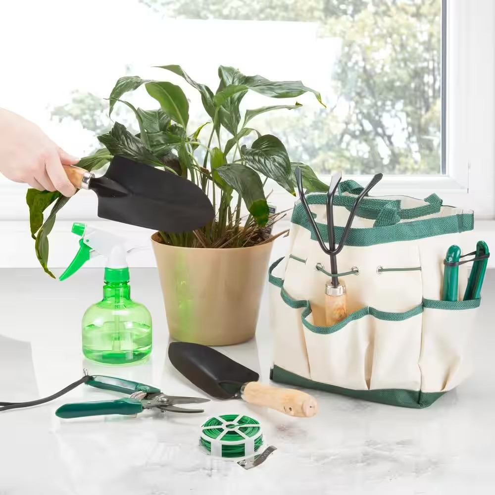8.25 In. Garden Tool and Tote Set (8-Piece)