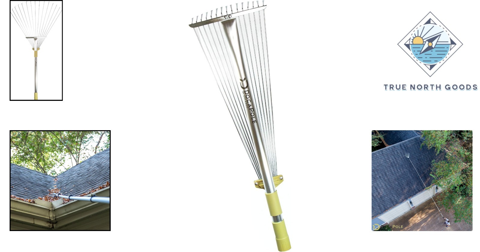 Versatile DOCA Roof Rake Attachment – 7.5″ to 20″ Expandable Head for Yard Care