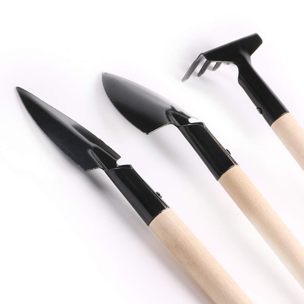 3 Piece Wood Handle Garden Tool Set Garden Mini Tool Set Planting Gardening