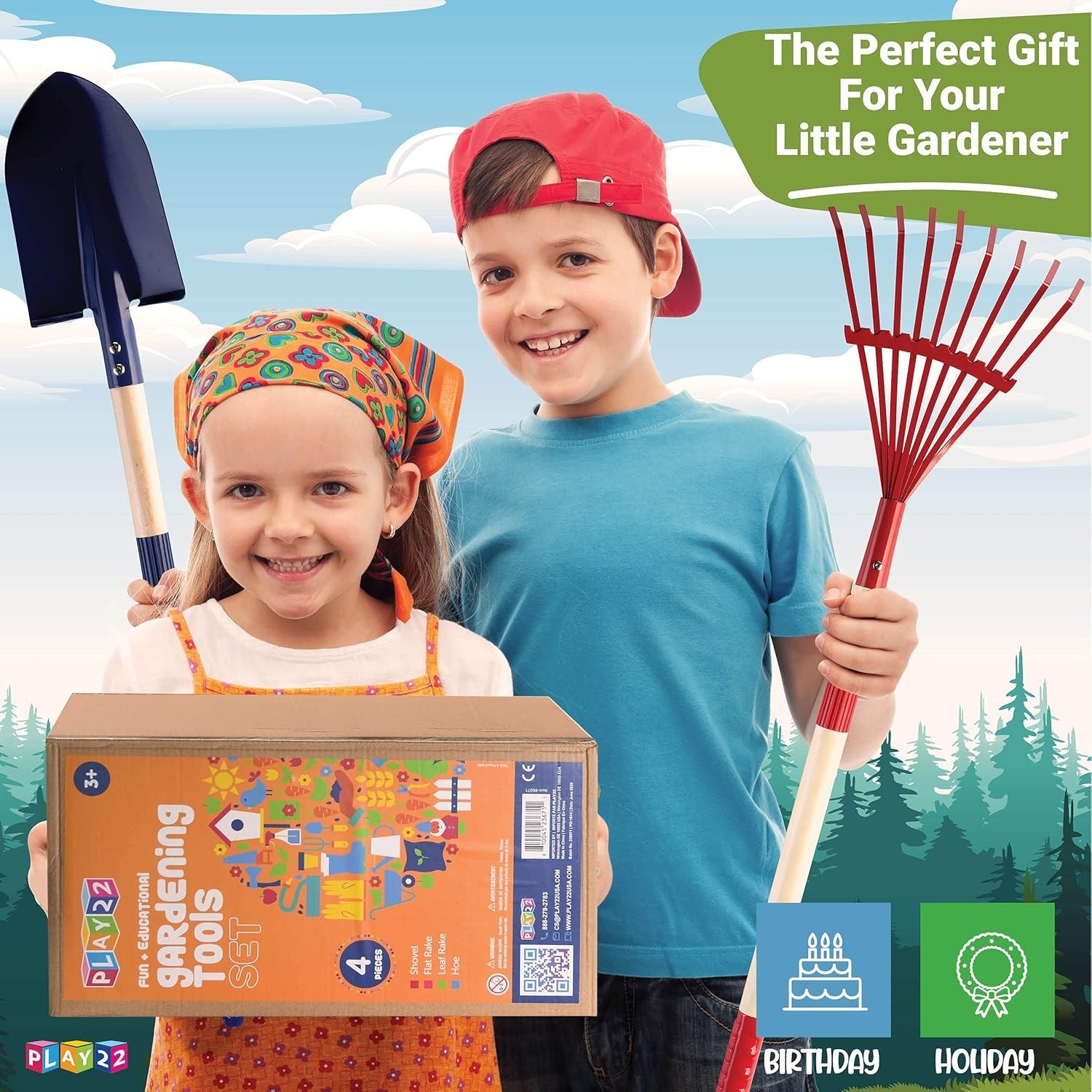 Deluxe Children’s Garden Tool Set – 4 Fun and Safe Tools for Little Gardeners