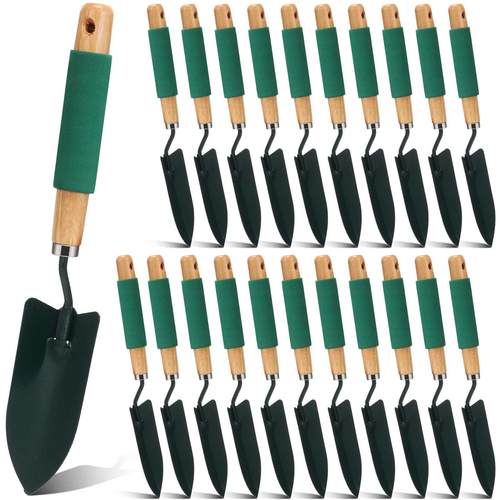 24 Pcs Garden Metal Shovel Digging Trowel Wood Handle Flower Soil Planting To…