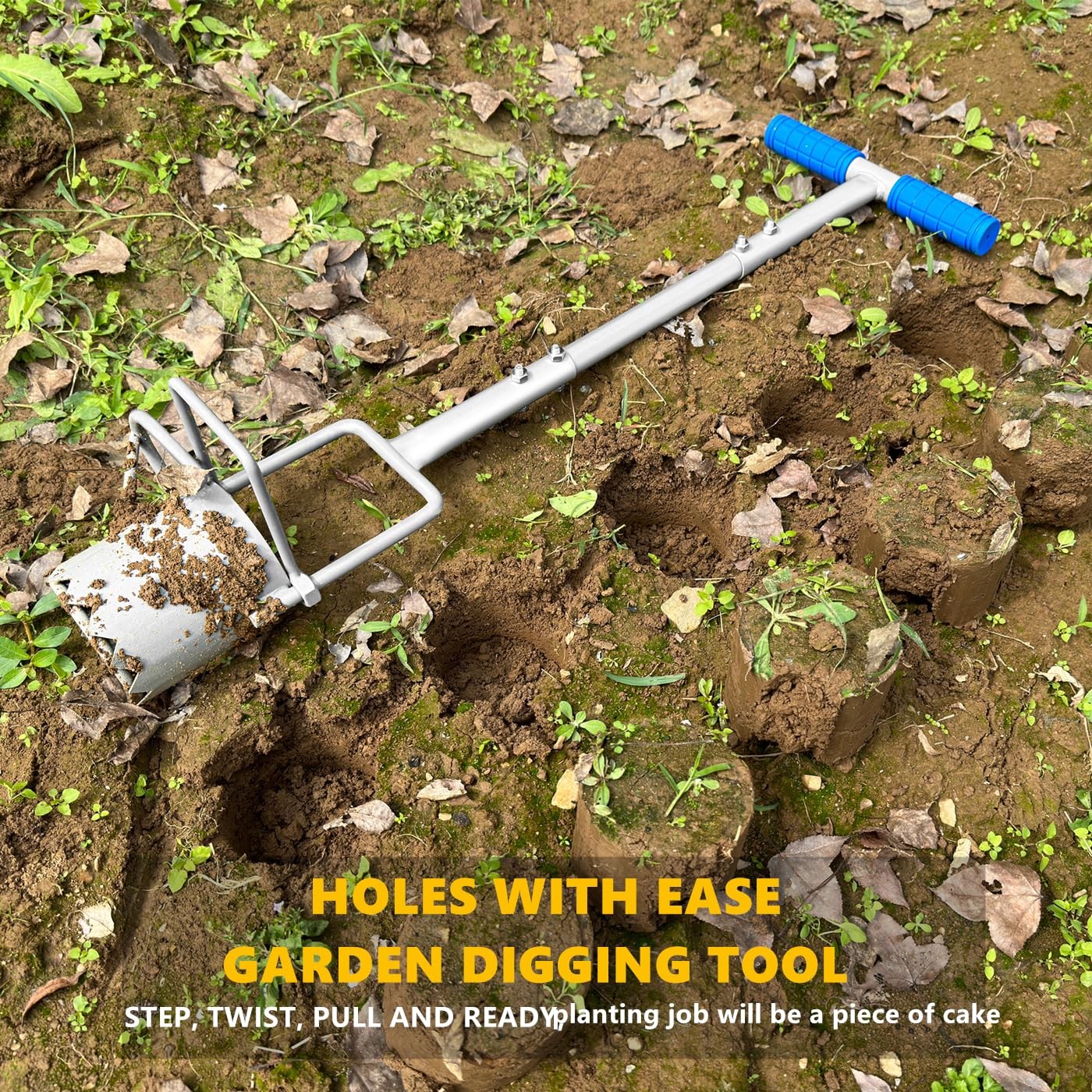 Bulb Planter Long Handle 5 In 1 Lawn Garden Tool Sod Plugger Soil Sampler