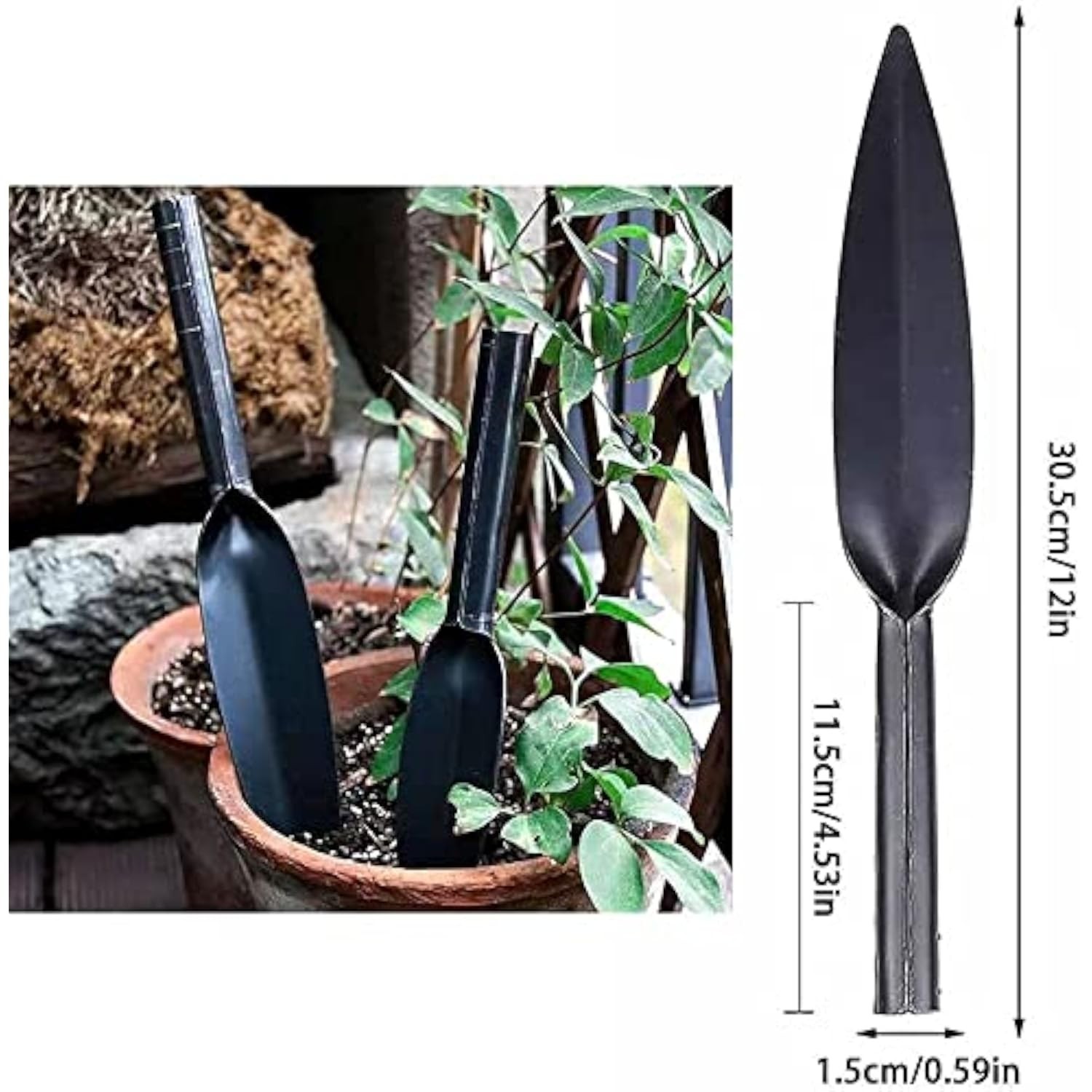 Willow Leaf-Shaped Garden Trowel Tool 12-inch Hand Shovel High-Carbon Steel Mate