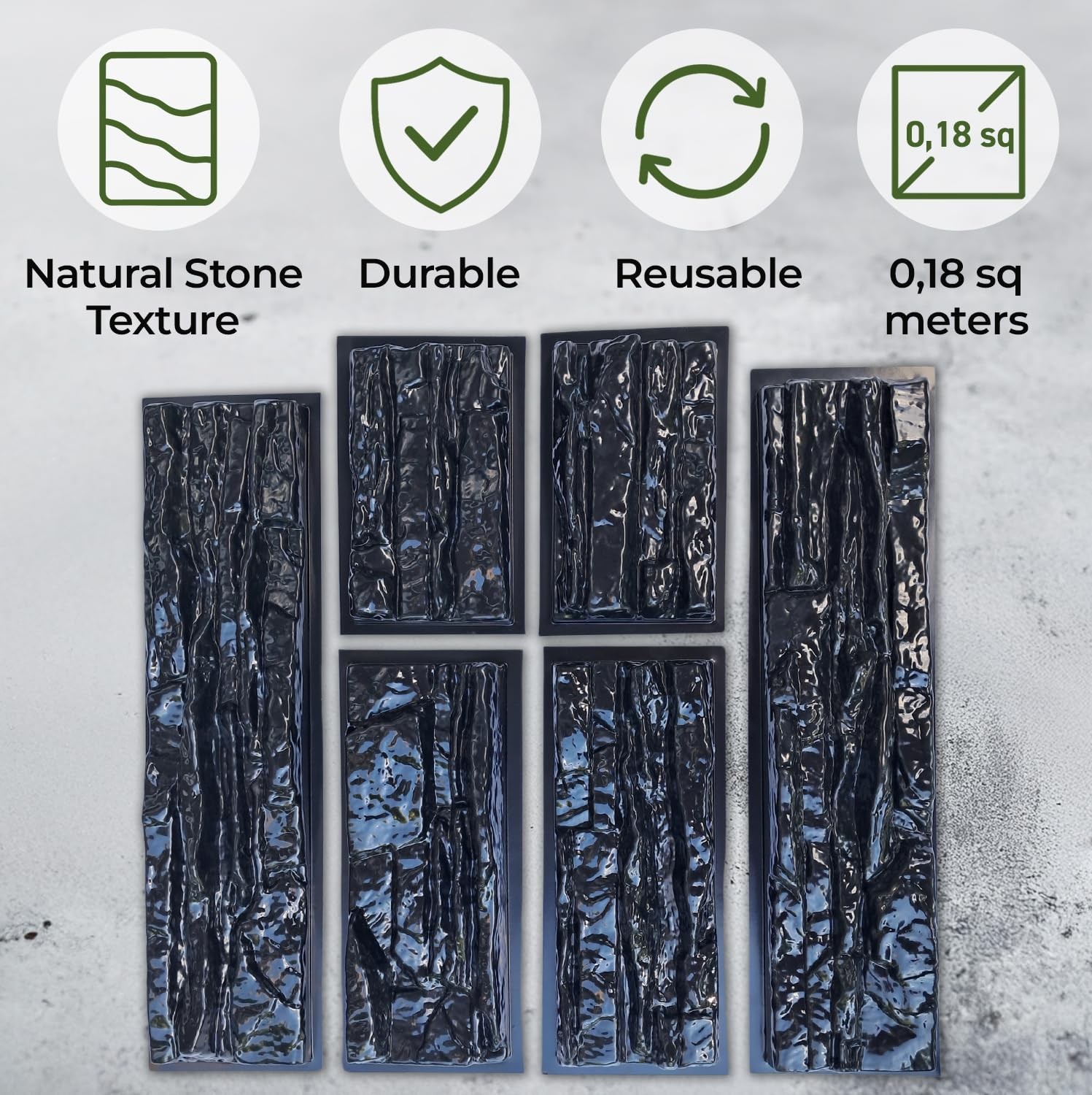 Betonex 7 Pcs Abs 2Mm Flagstone Limestone Natural Stone Mold Plastic Cement