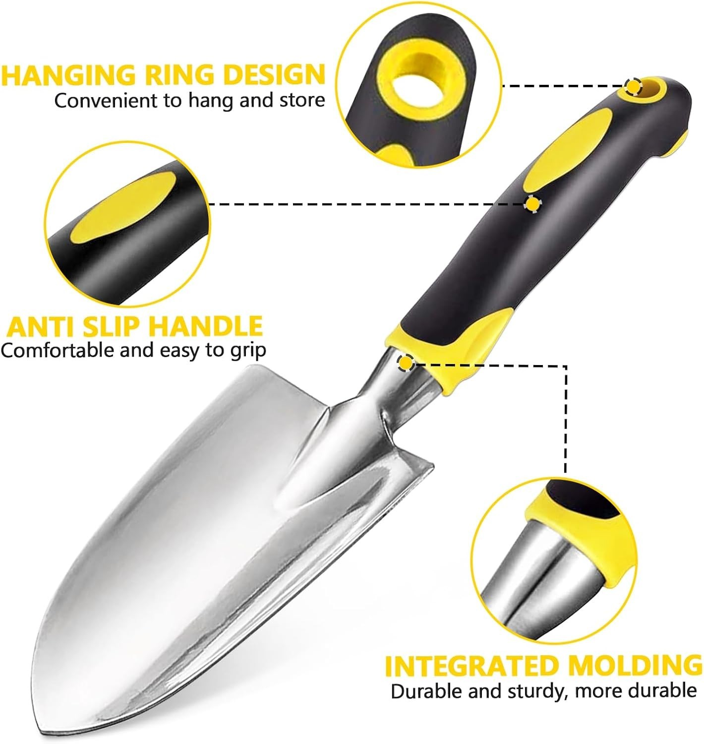Ergonomic Garden Trowel: Durable Stainless Steel with Non-Slip Rubber Handle