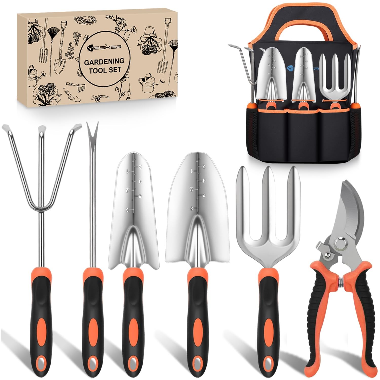 Gardening Tools 7-Piece Heavy Duty Garden Tool Set Supplies Gifts for Women Men
