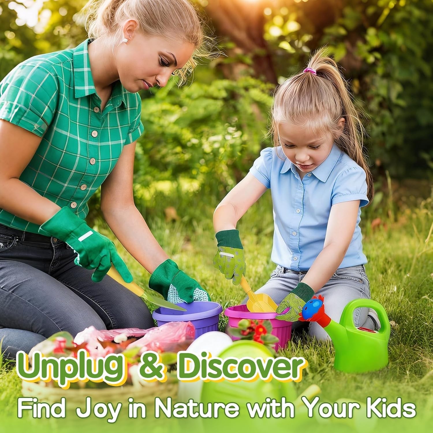 Sturdy Kids Gardening Toy Set with Gloves & Watering Can – Gift for Toddlers