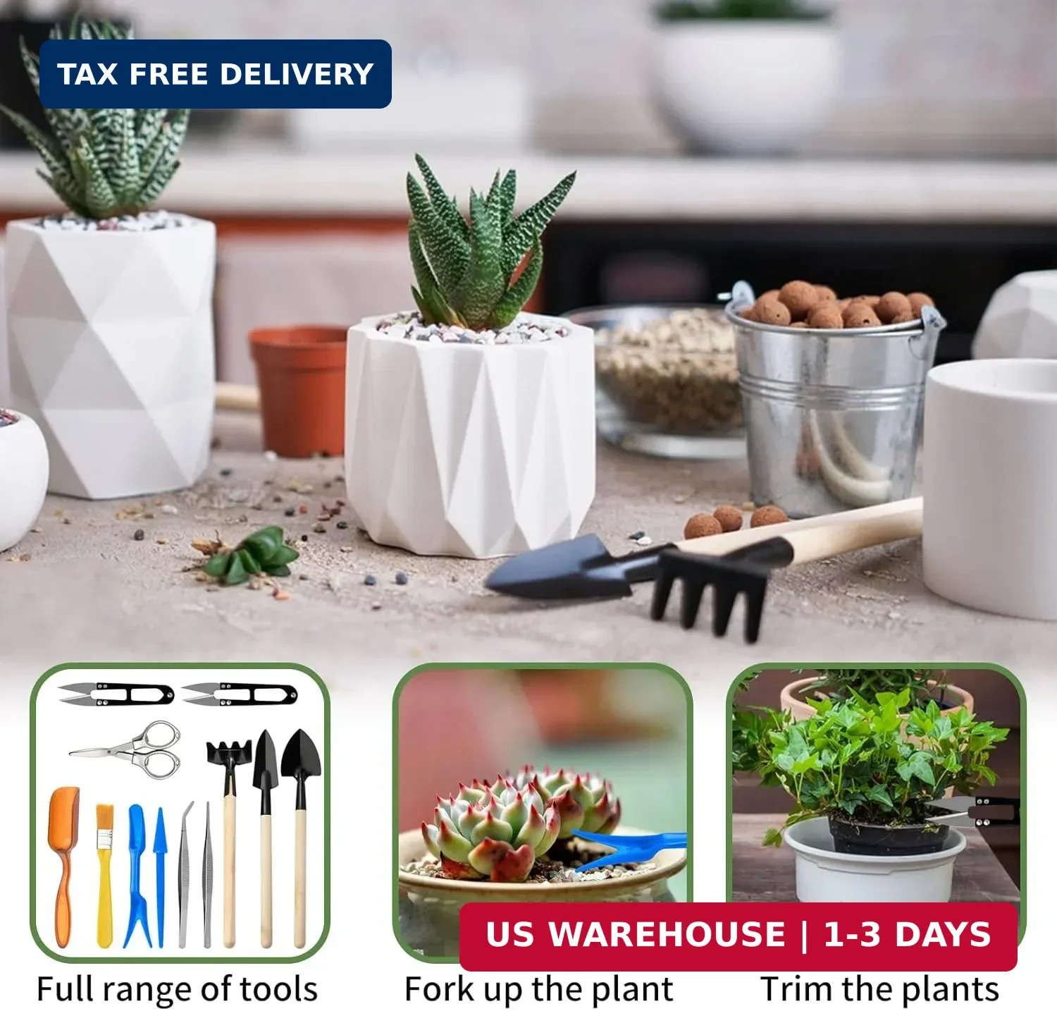Andiker Mini Garden Tool Set, 12pcs Portable Gardening Hand Tools Set, Multiple
