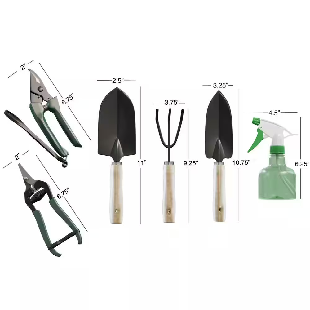 8.25 In. Garden Tool and Tote Set (8-Piece)