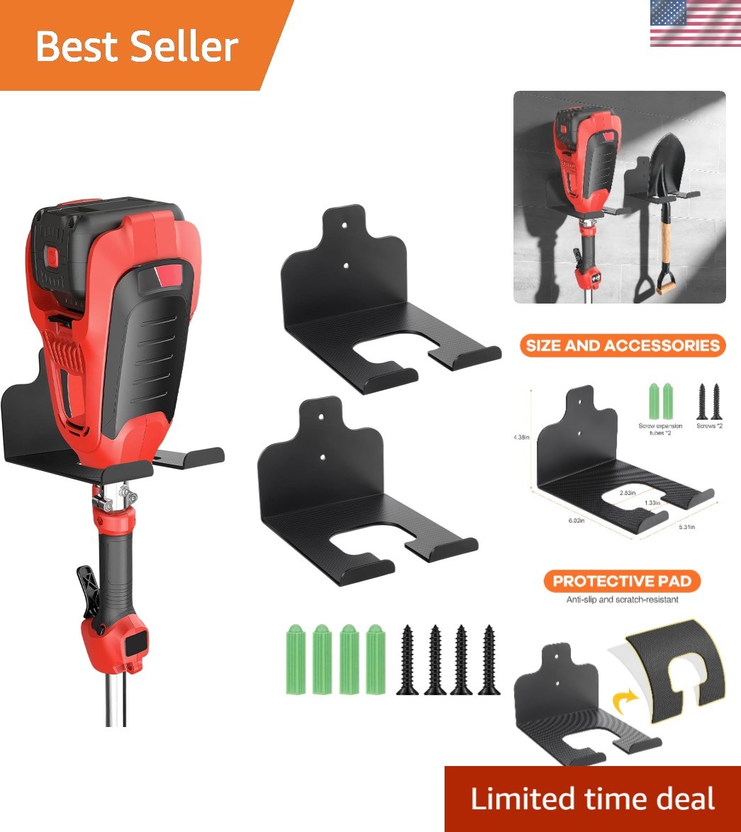 Rust-Resistant Wall-Mounted Garden Tool Hanger – Includes 2 Heavy-Duty Holders