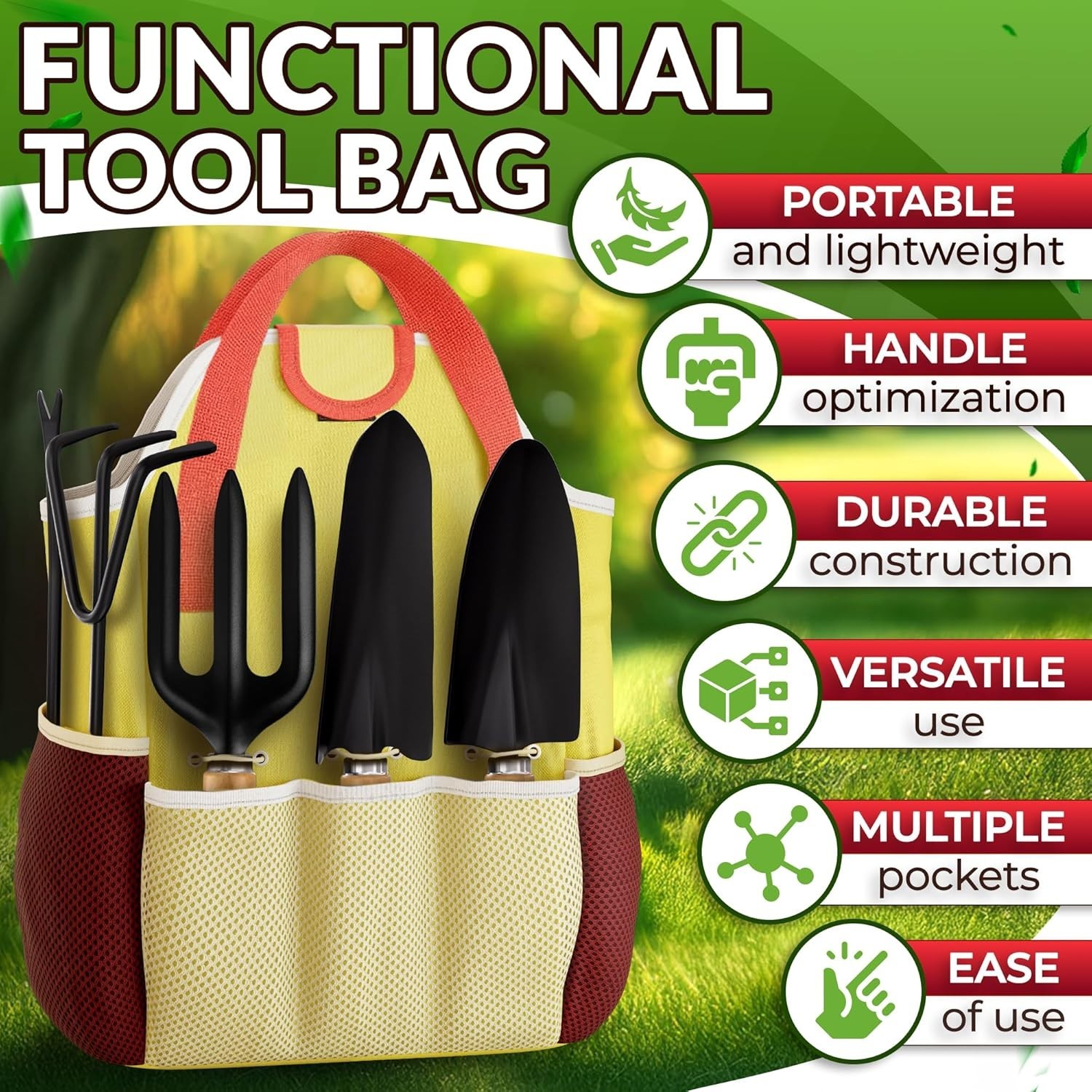 Comprehensive 10-Piece Garden Tool Set for Women – Ergonomic & Stylish Yellow