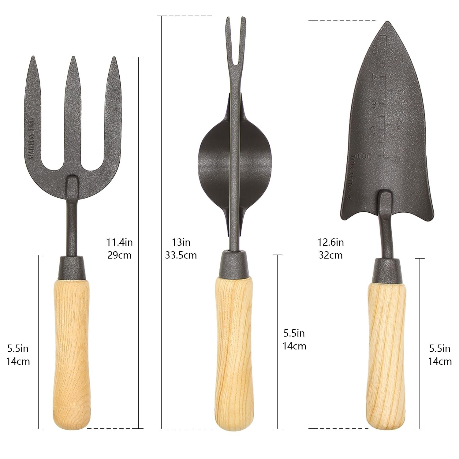Japanese Gardening Tools Set, 6 Pcs Garden Tools Set, Black Painted Stainless…
