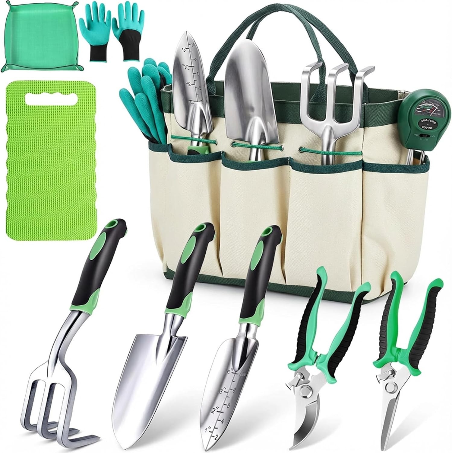 Aluminum Gardening Tools Set With Tester Mat Kneeling Pad Gifts For Mom