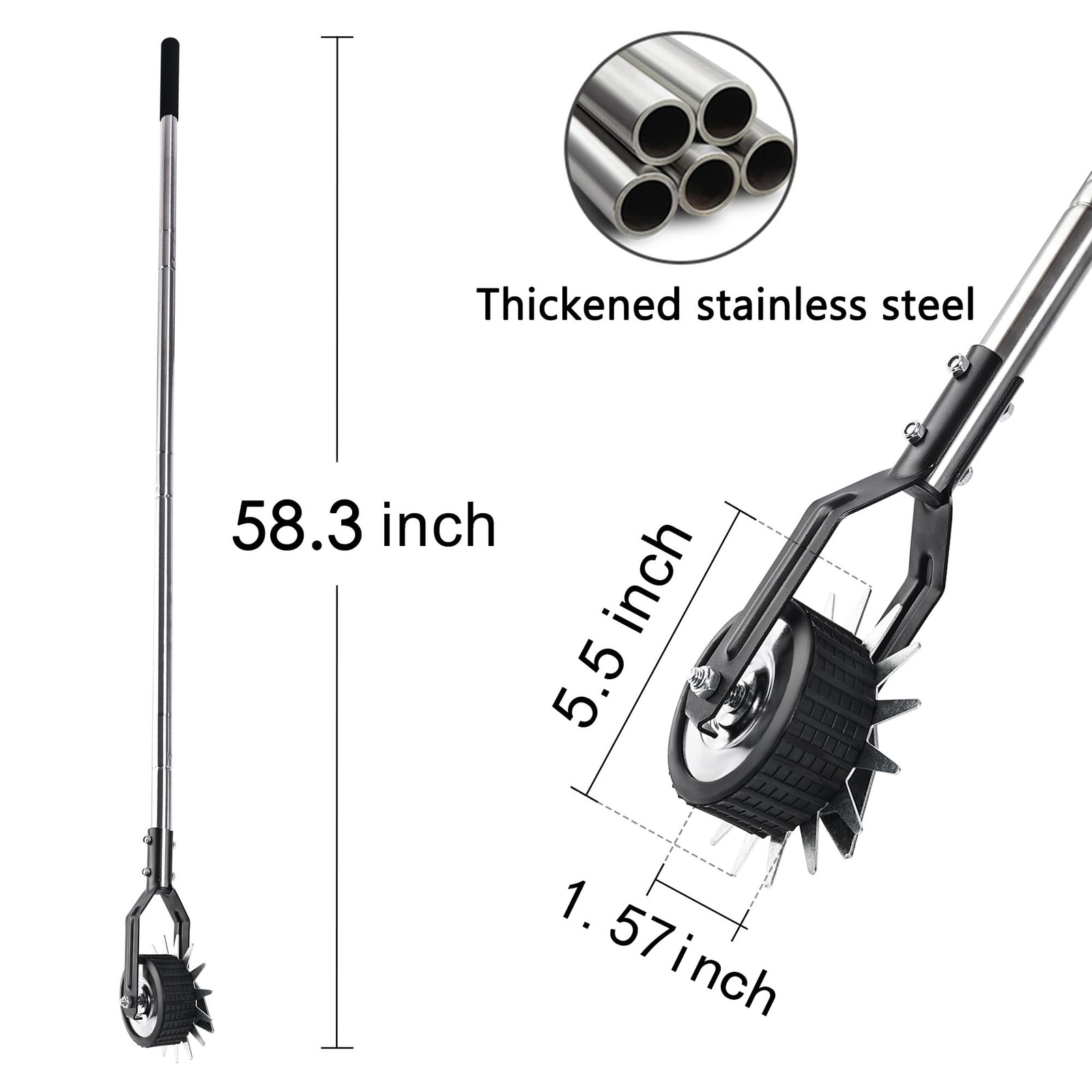 BARAYSTUS Wheel Rotary Edger Lawn Tool, Grass Edge Trimmer, Sidewalk Manual L…